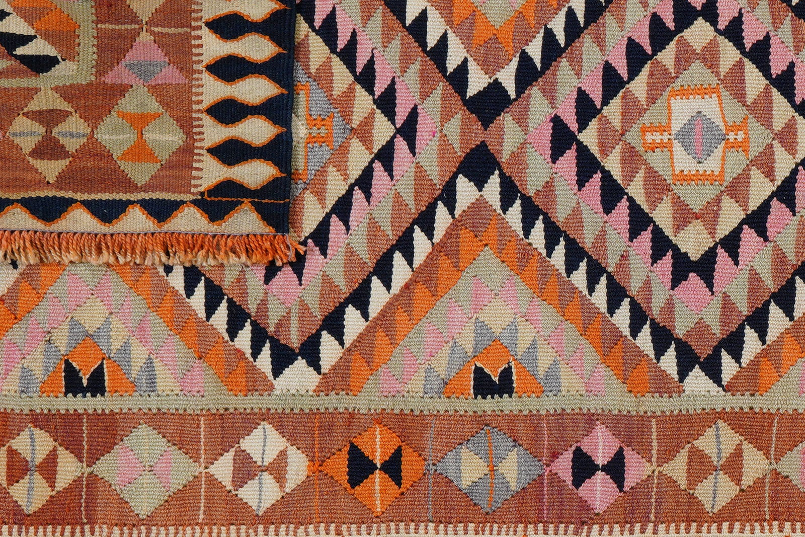 Kelim Harssin — Handgefertigt, 255x95 cm, Beige, 100% Virgin Wool | View 7