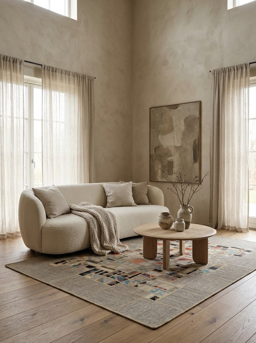Kelim Tekkeh — Handmade, 173x237 cm, Beige, 100% Virgin Wool | Detail view