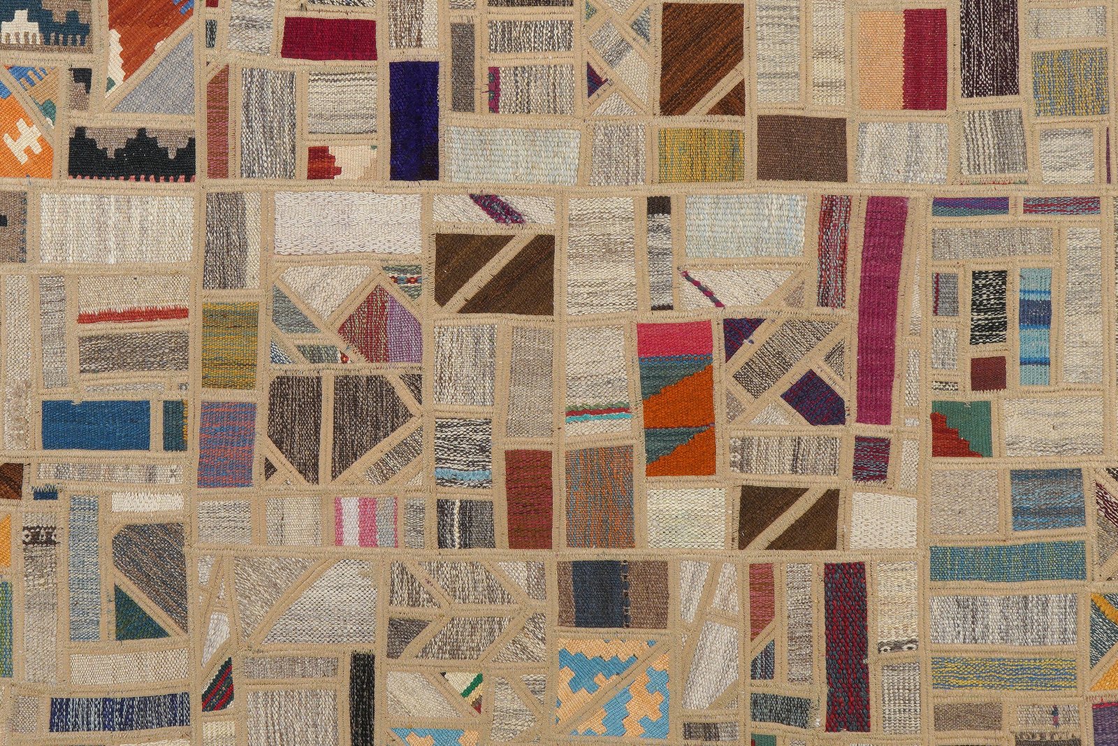Kelim Tekkeh — Handmade, 171x238 cm, Beige, 100% Virgin Wool | View 5
