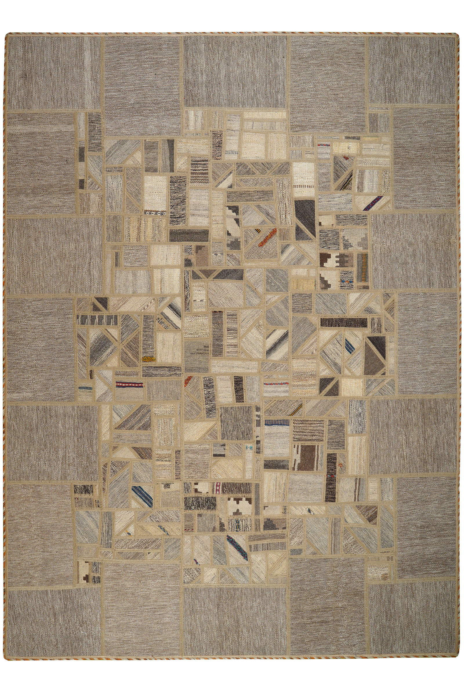 Kelim Tekkeh — Handgefertigt, 237x173 cm, Beige, 100% Virgin Wool | Main view