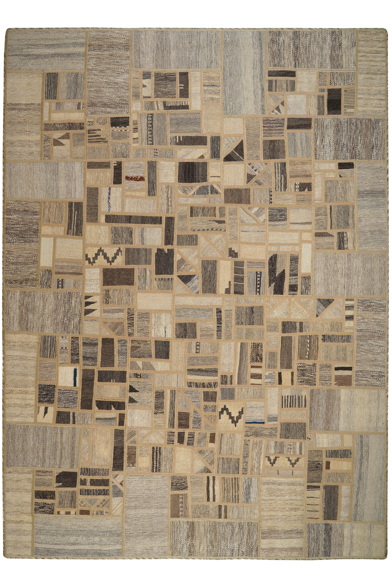 Kelim Tekkeh — Handgefertigt, 235x171 cm, Beige, 100% Virgin Wool | Main view