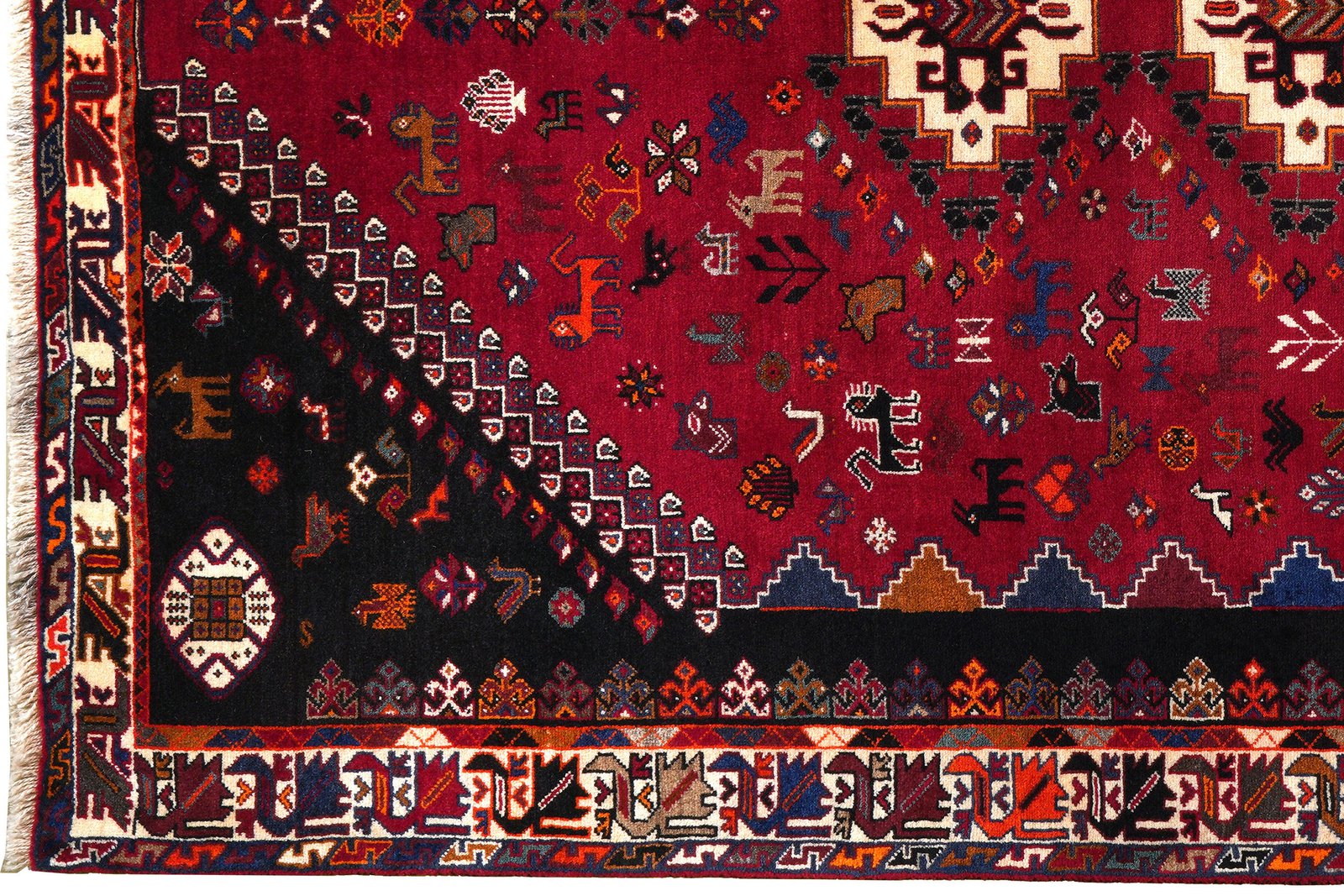 Gashgai — Hand-knotted, 168x266 cm, Red, 100% Virgin Wool | View 3