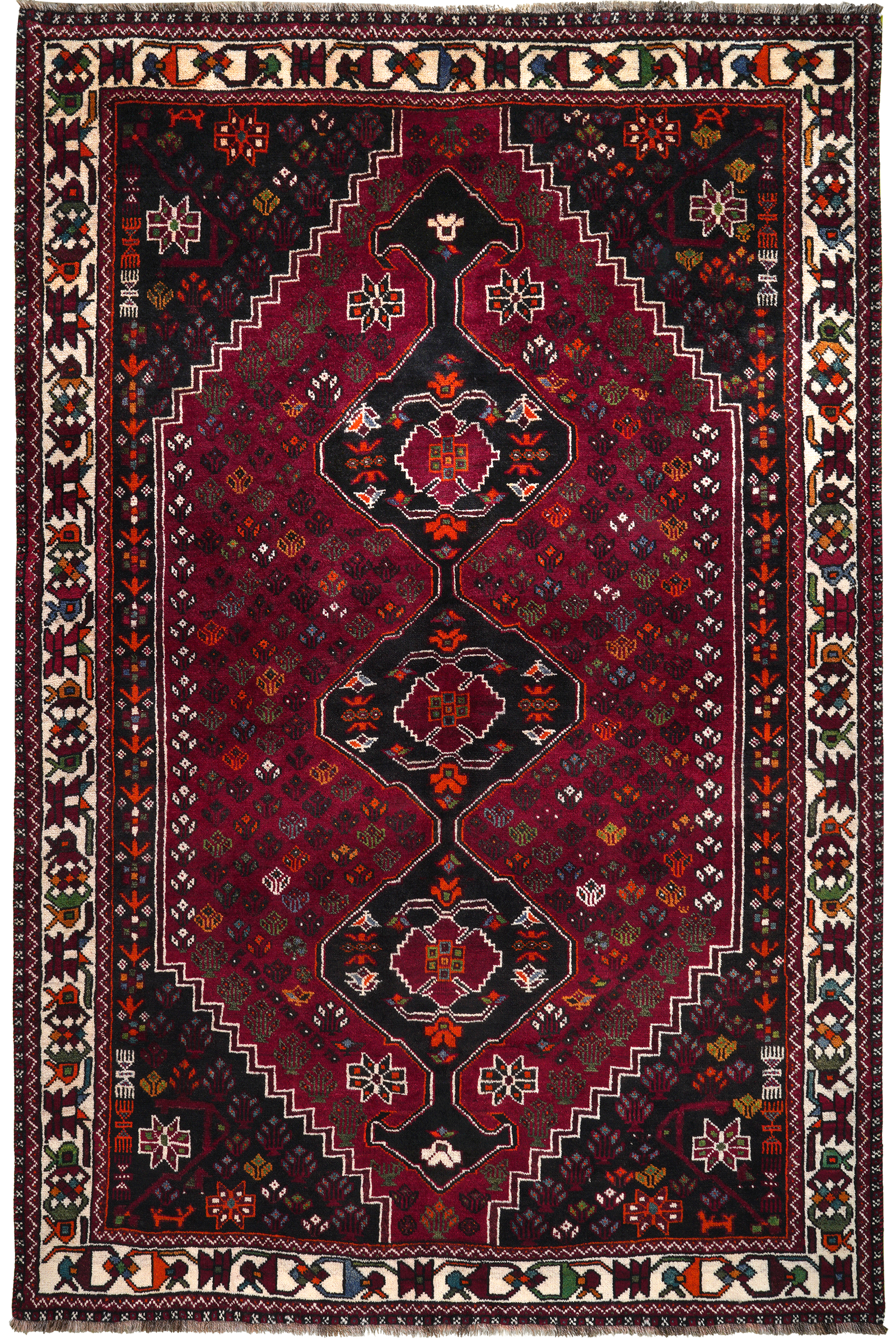 Shiraz — Handgefertigt, 267x178 cm, Beige, 100% Virgin Wool | Main view