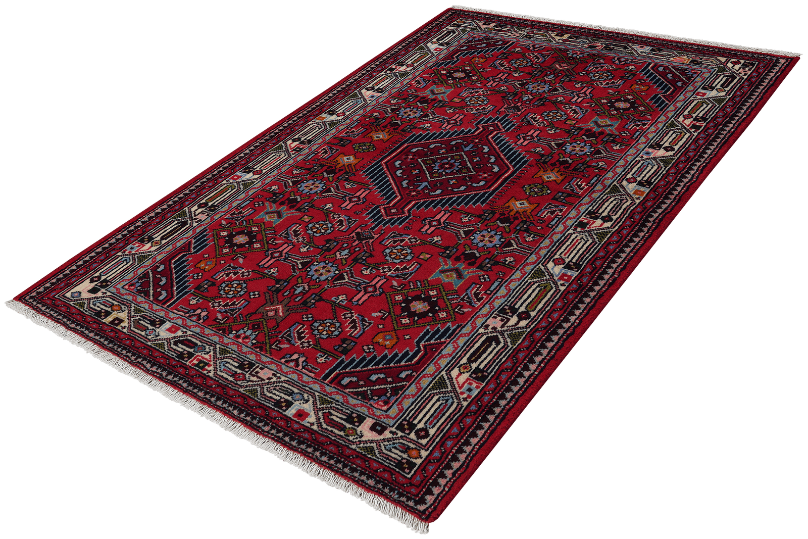 Assadabad — Hand-knotted, 103x154 cm, Red, 100% Virgin Wool | View 5