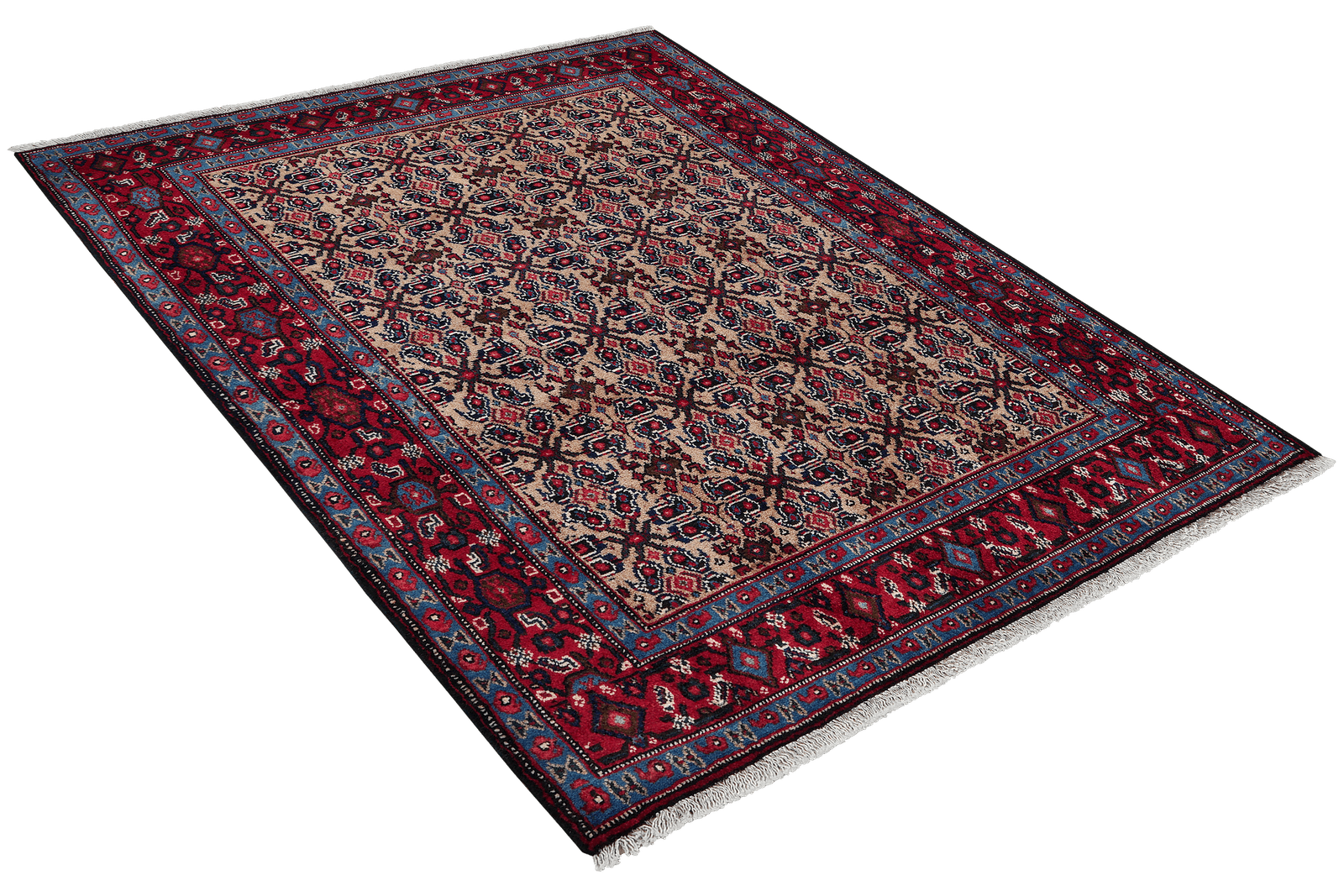 Senneh — Hand-knotted, 119x144 cm, Beige, 100% Virgin Wool | View 4