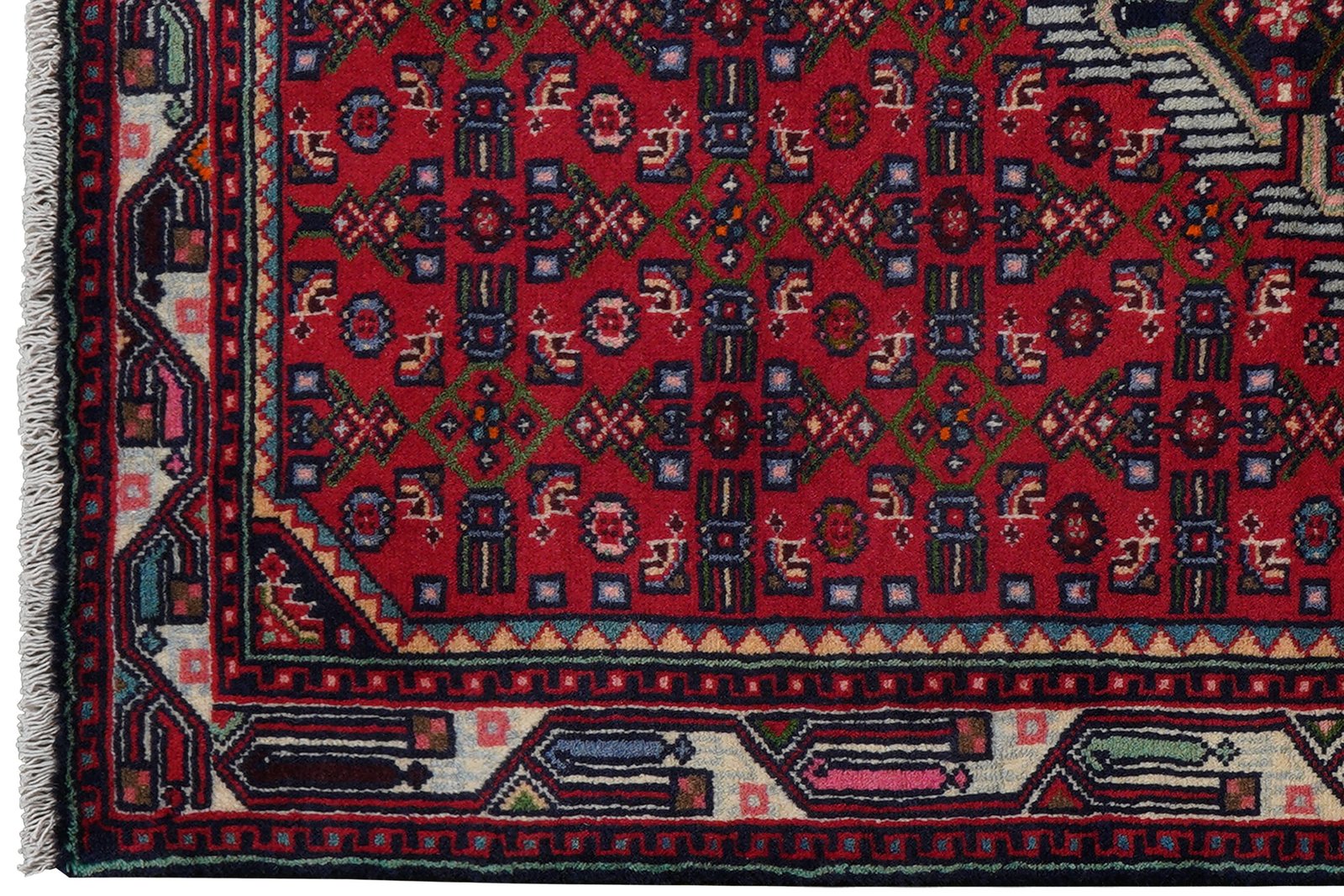 Assadabad — Hand-knotted, 100x153 cm, Red, 100% Virgin Wool | View 3