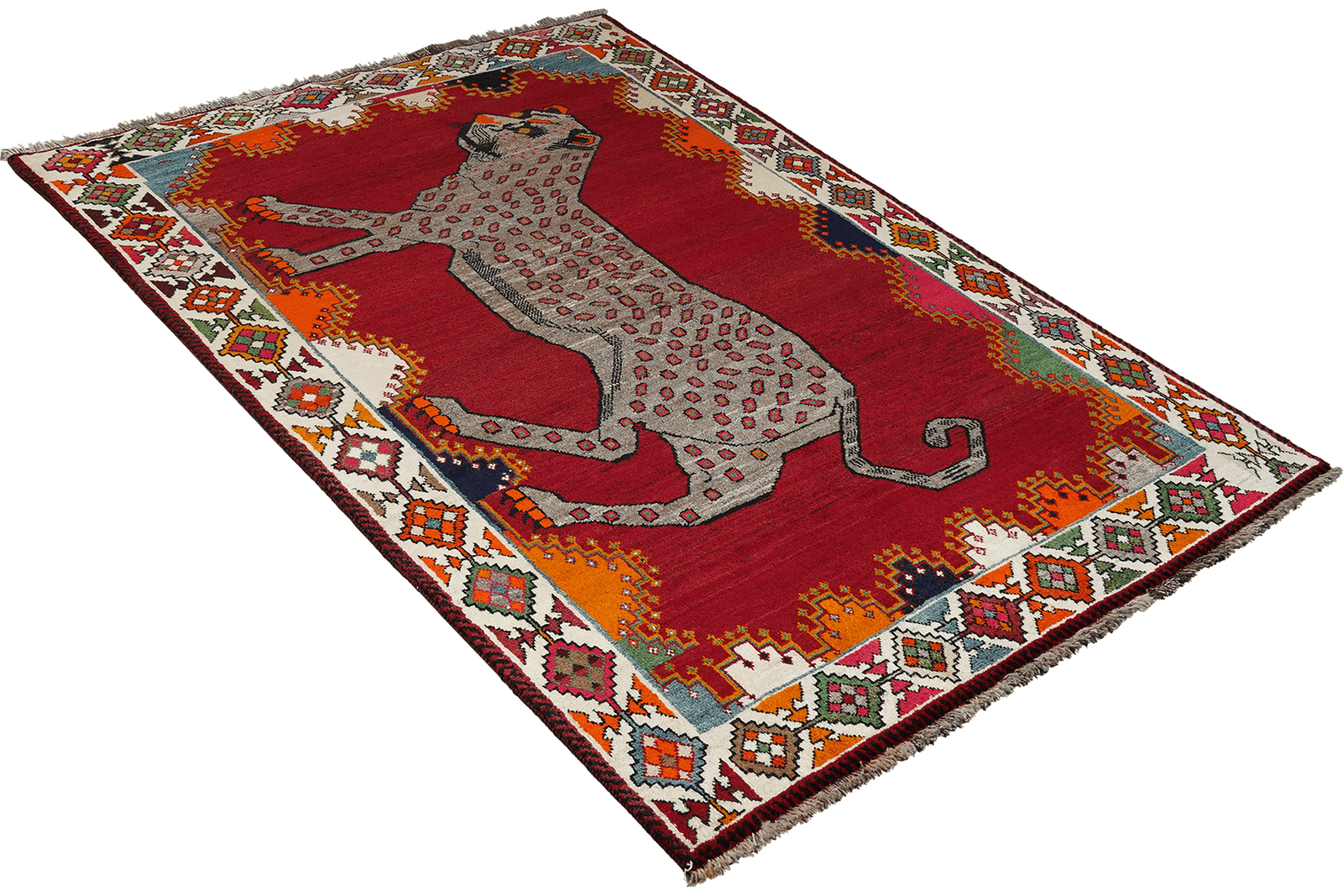 Gashgai — Hand-knotted, 125x214 cm, Red, 100% Virgin Wool | View 4