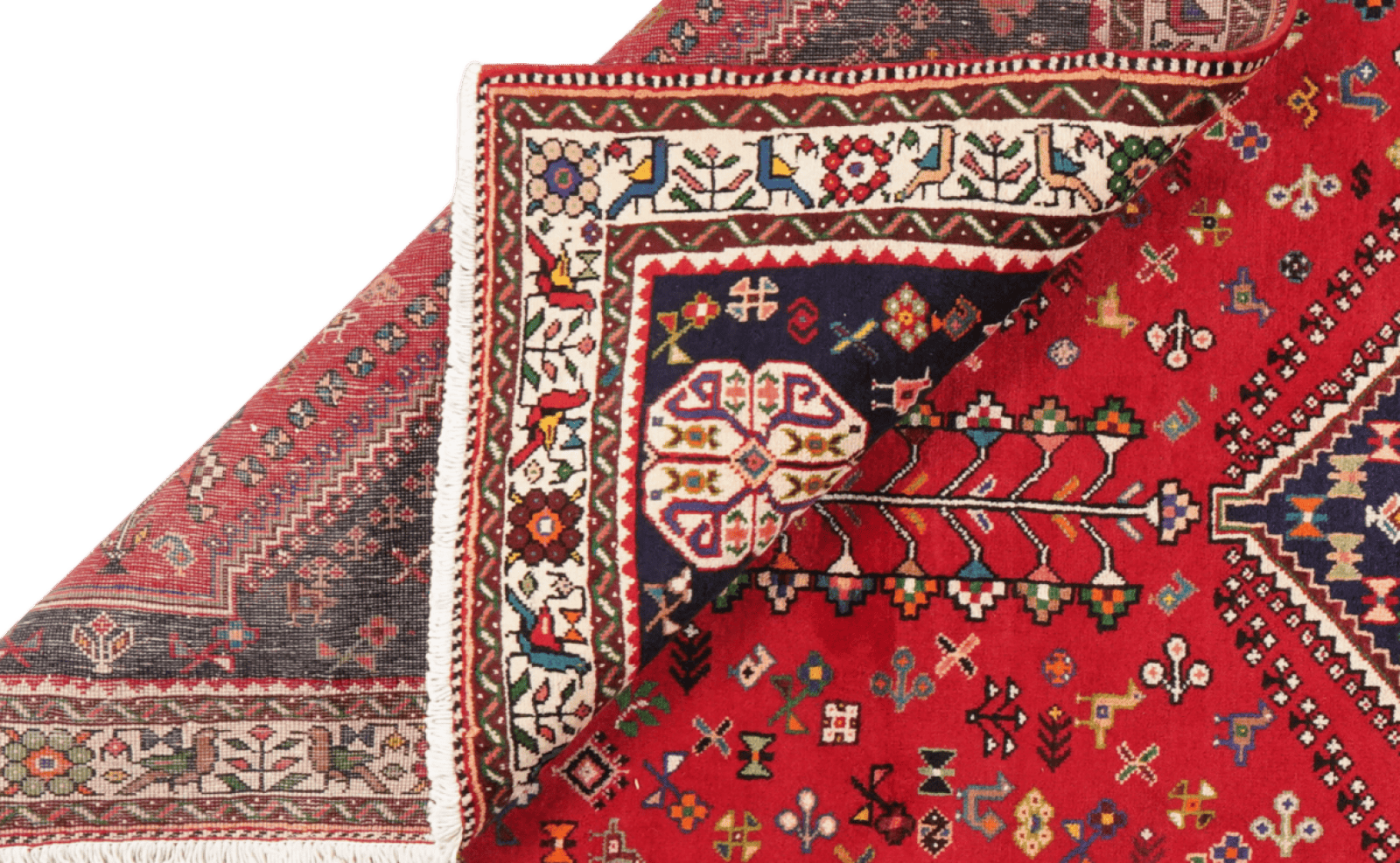 Gashgai — Hand-knotted, 212x325 cm, Red, 100% Virgin Wool | View 5