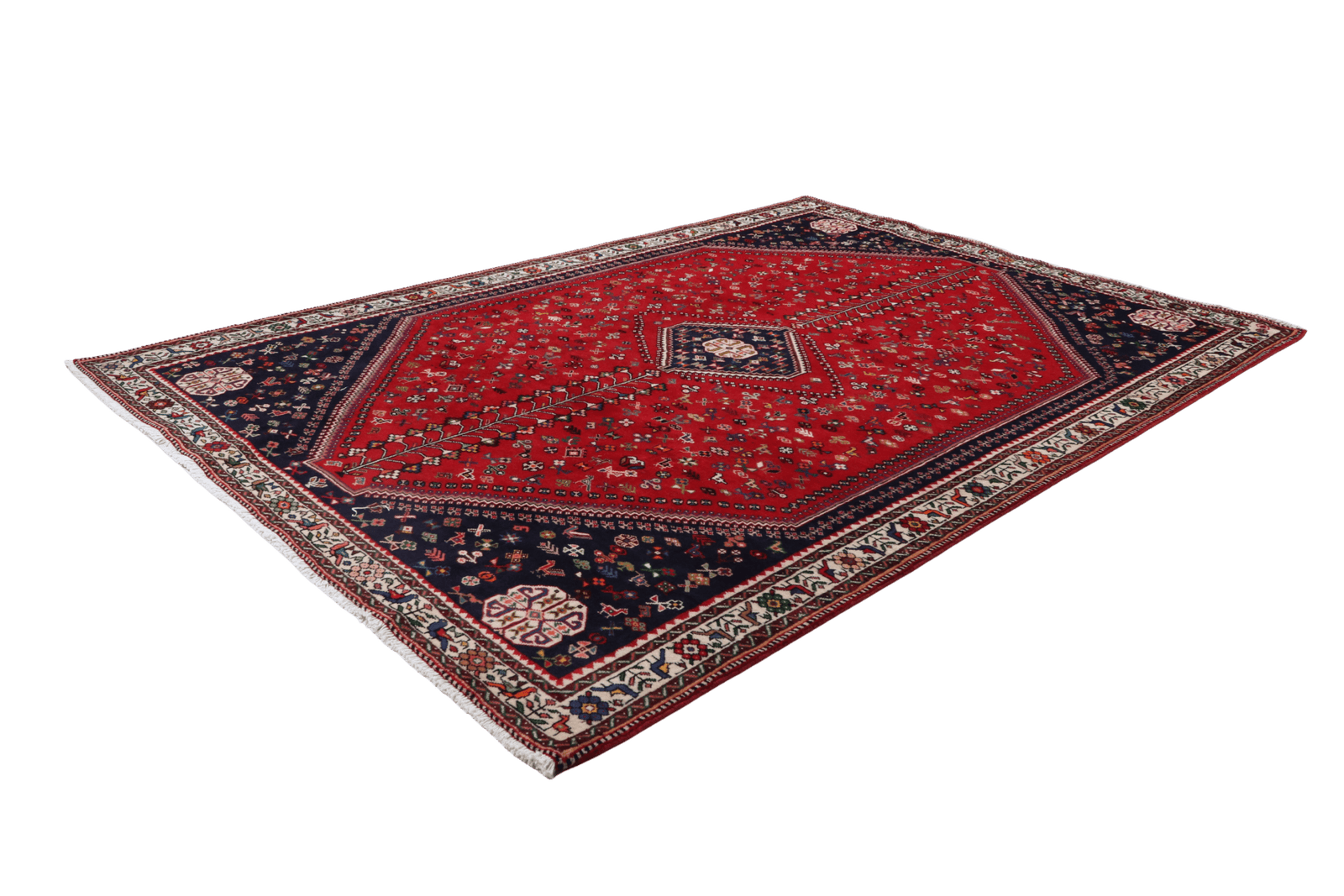 Gashgai — Hand-knotted, 212x325 cm, Red, 100% Virgin Wool | View 6