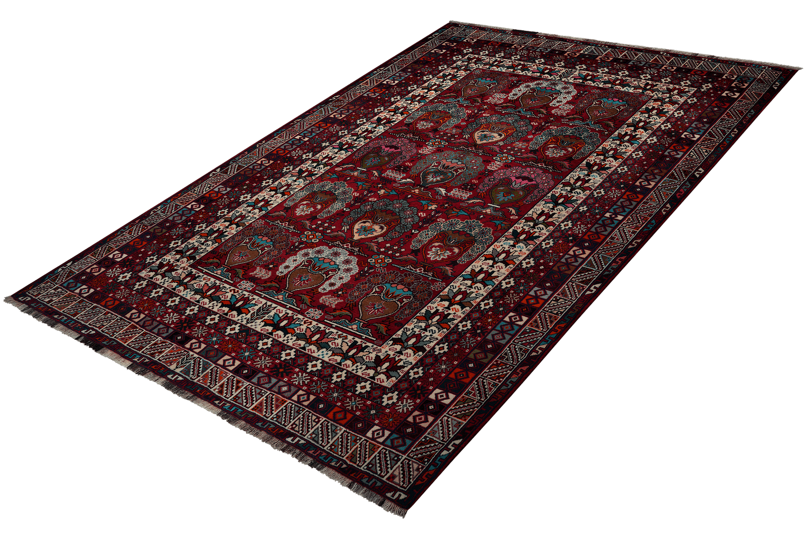 Gashgai — Hand-knotted, 206x297 cm, Red, 100% Virgin Wool | View 5