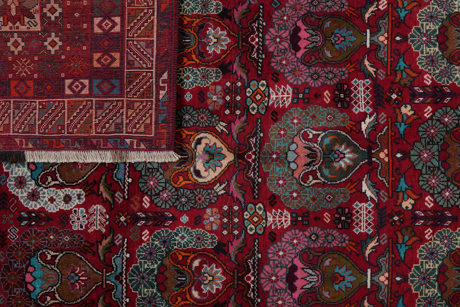 Gashgai — Hand-knotted, 206x297 cm, Red, 100% Virgin Wool | View 7