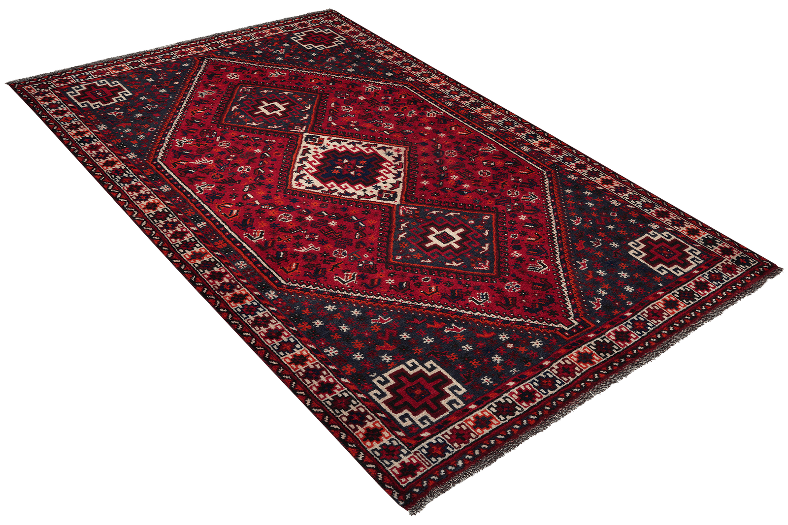 Shiraz — Hand-knotted, 160x245 cm, Red, 100% Virgin Wool | View 4
