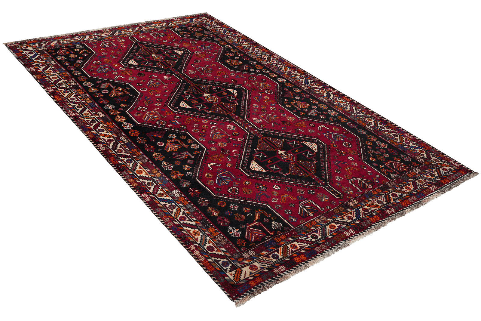 Gashgai — Hand-knotted, 177x268 cm, Red, 100% Virgin Wool | View 4