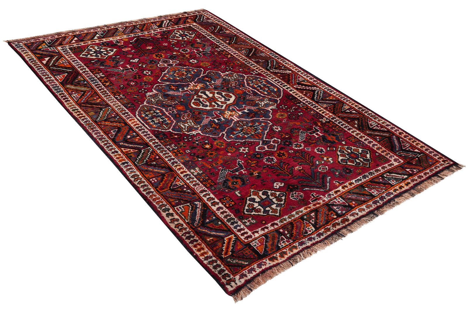 Gashgai — Hand-knotted, 110x161 cm, Red, 100% Virgin Wool | View 4