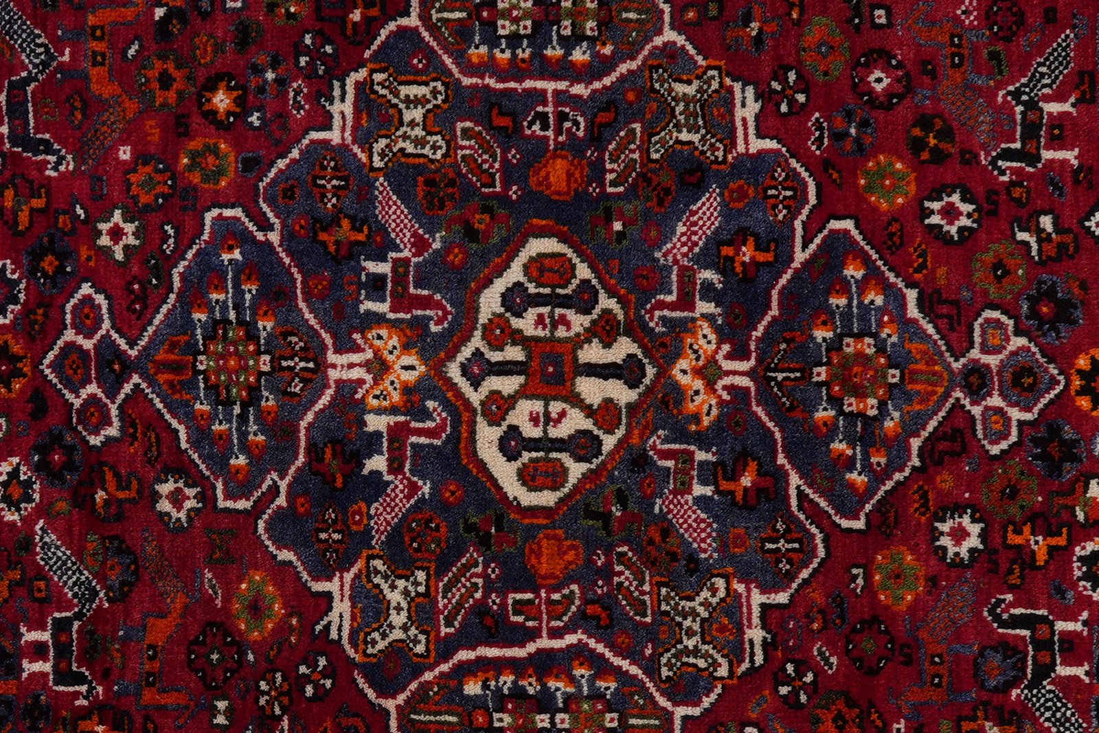 Gashgai — Hand-knotted, 110x161 cm, Red, 100% Virgin Wool | View 6