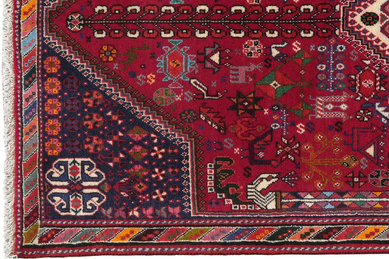 Gashgai — Hand-knotted, 105x172 cm, Red, 100% Virgin Wool | View 3