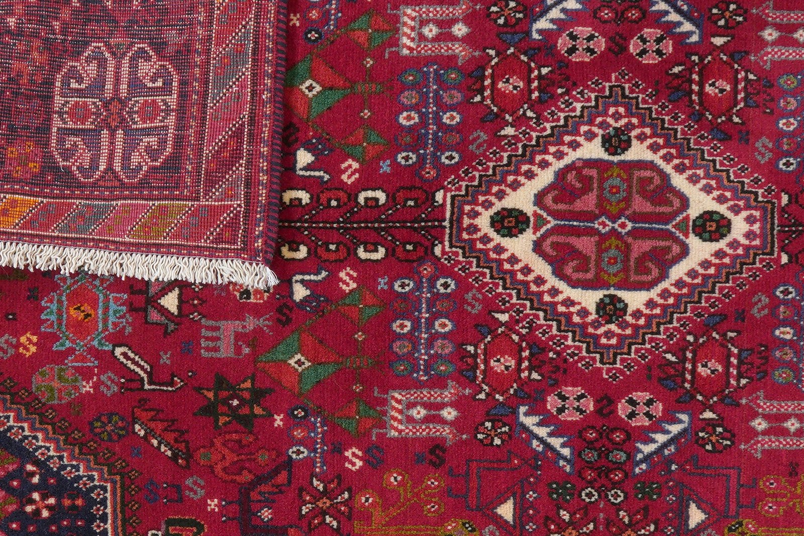 Gashgai — Hand-knotted, 105x172 cm, Red, 100% Virgin Wool | View 7
