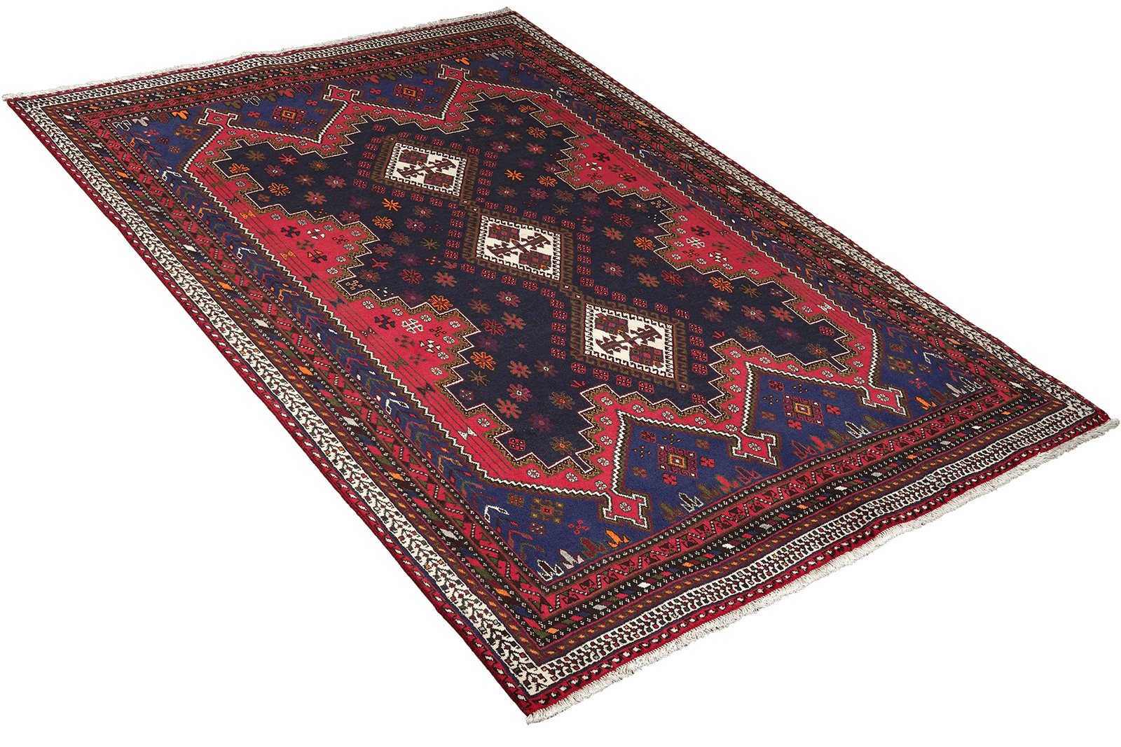 Afshar — Hand-knotted, 174x242 cm, Blue, 100% Virgin Wool | View 4
