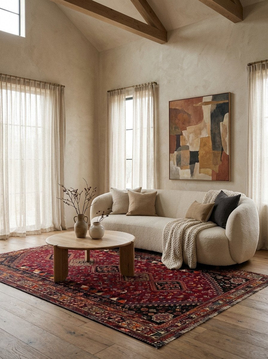 Gashgai — Handgefertigt, 260x162 cm, Beige, 100% Virgin Wool | Detail view