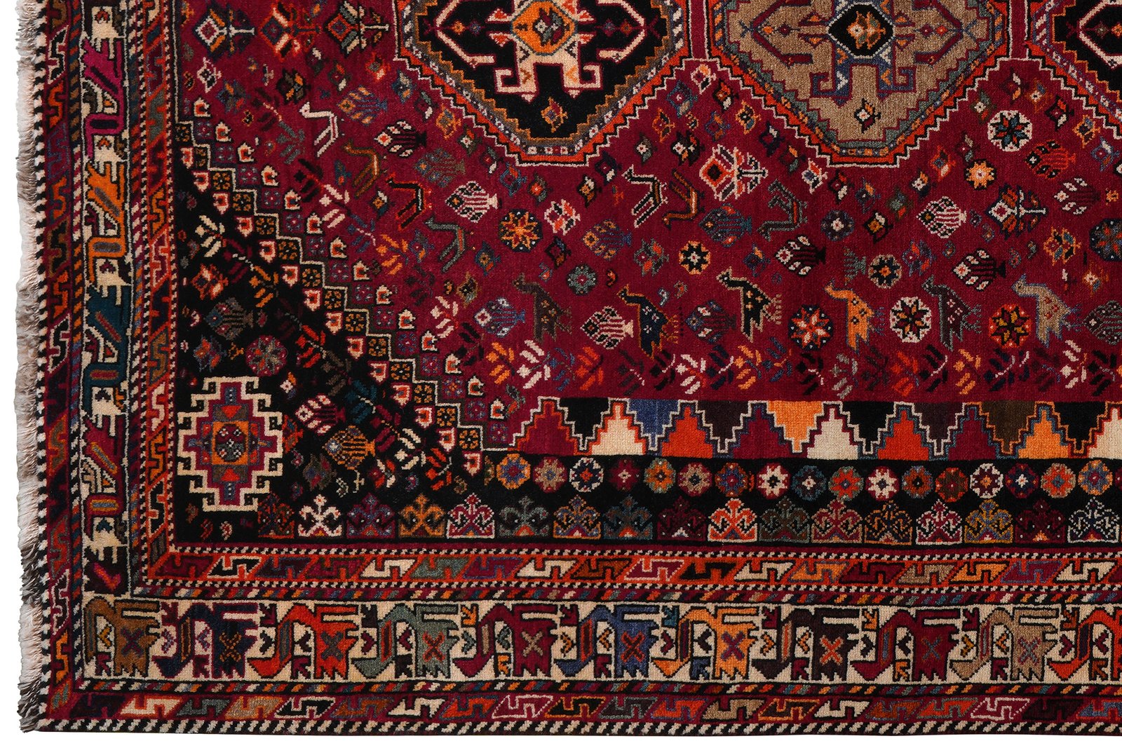 Gashgai — Hand-knotted, 162x260 cm, Red, 100% Virgin Wool | View 3