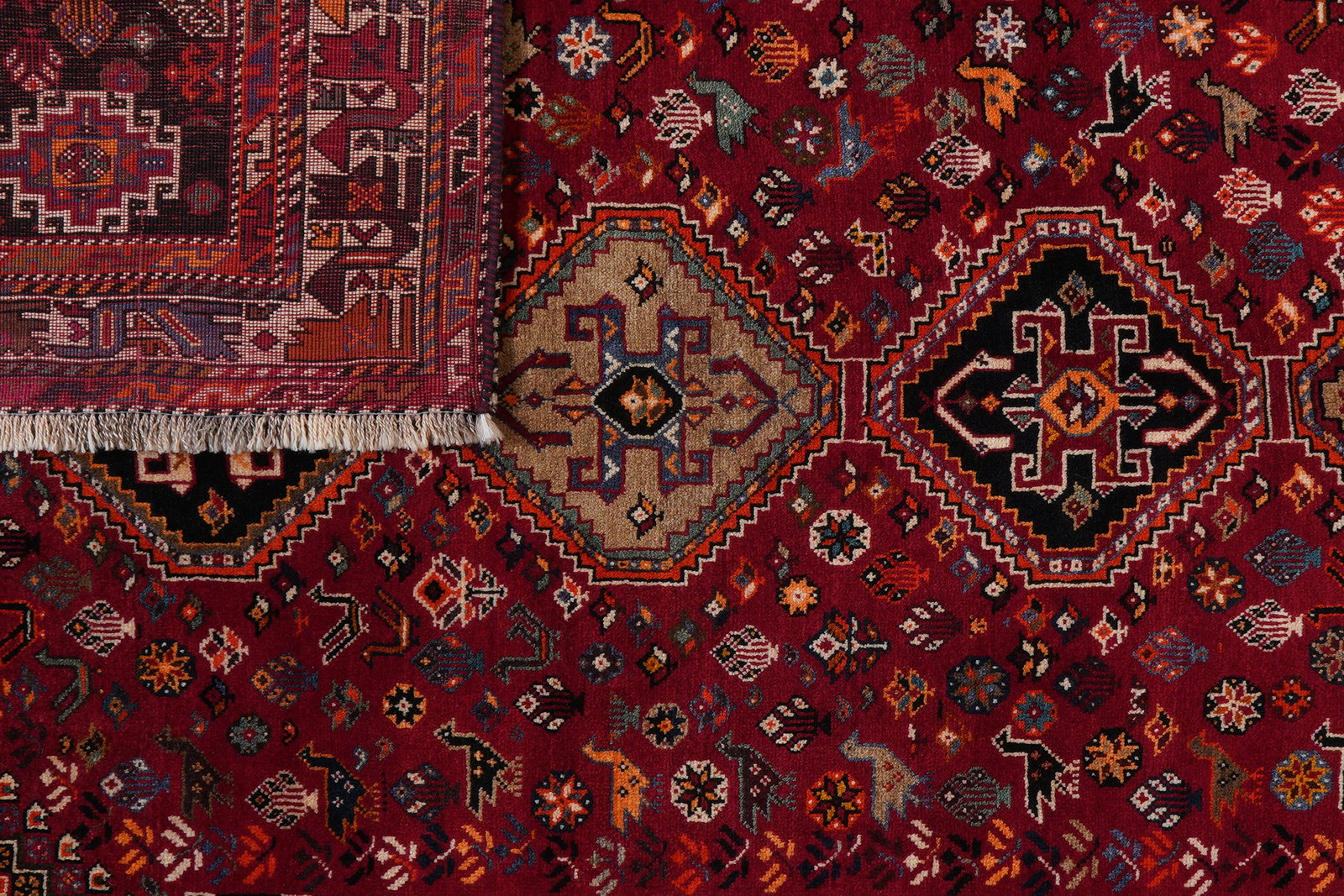 Gashgai — Handgefertigt, 260x162 cm, Beige, 100% Virgin Wool | View 8