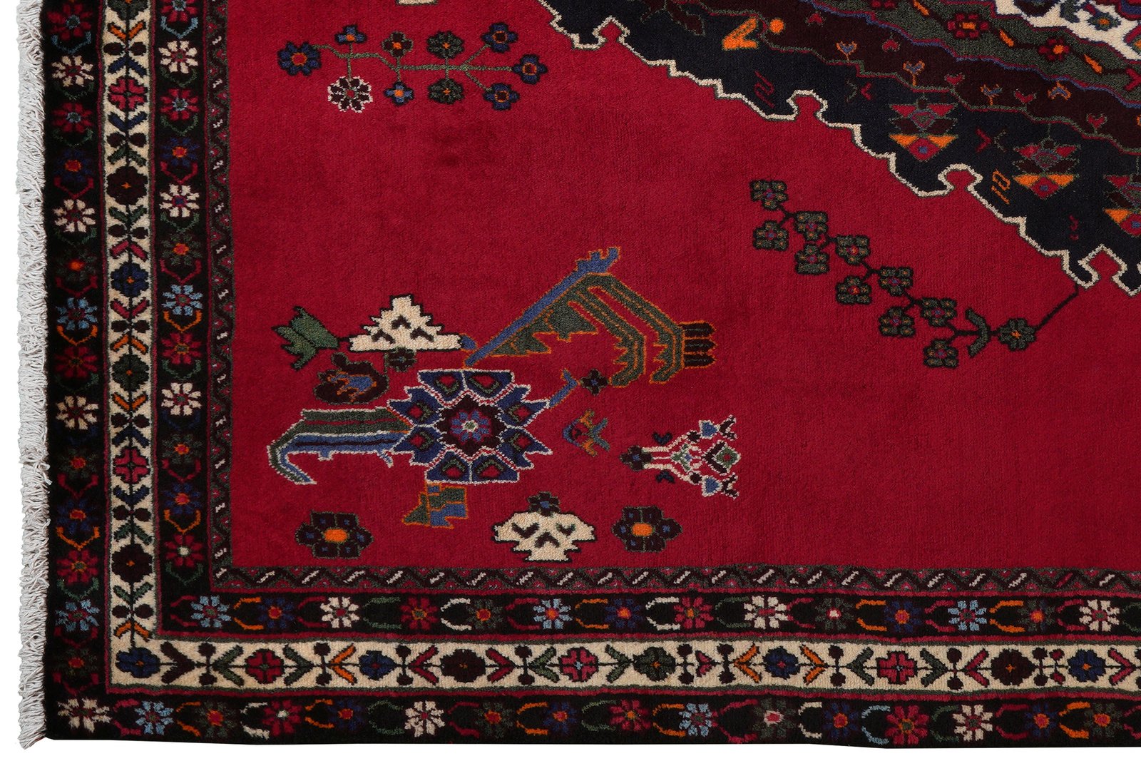 Afshar — Hand-knotted, 164x216 cm, Red, 100% Virgin Wool | View 3