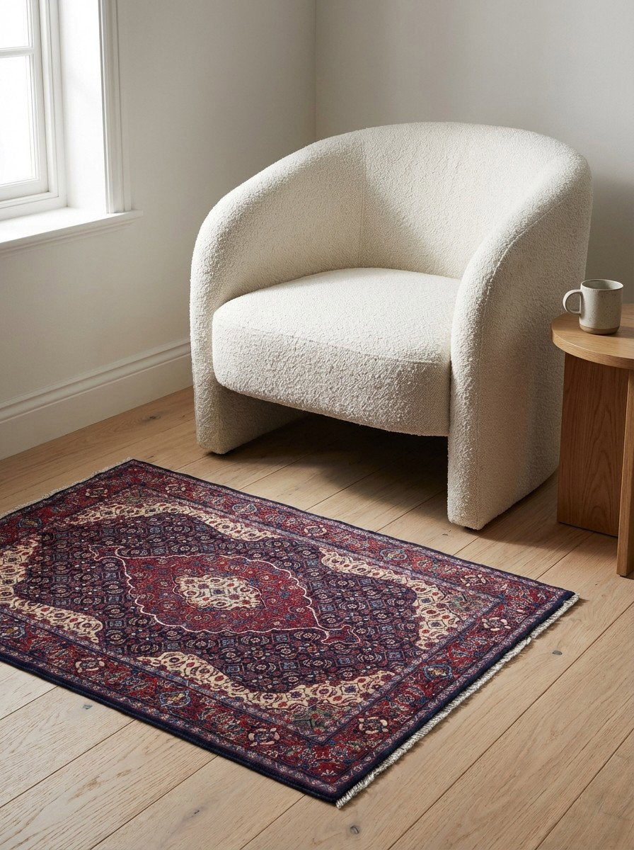 Sarough — Handgefertigt, 148x106 cm, Rot, 100% Virgin Wool | Detail view