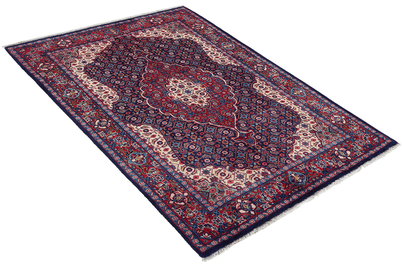 Sarough — Hand-knotted, 106x148 cm, Blue, 100% Virgin Wool | View 4