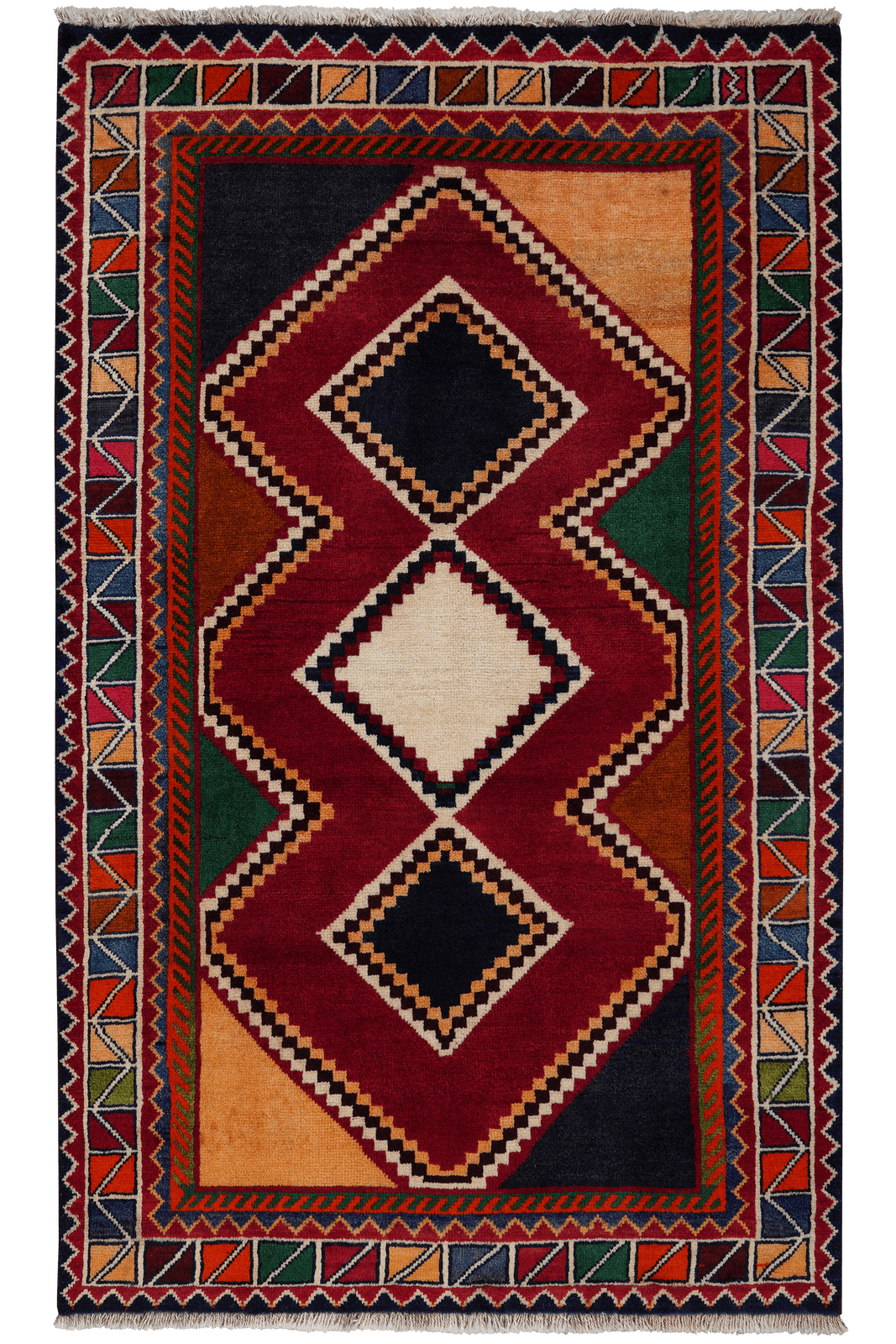 Gashgai — Hand-knotted, 109x180 cm, Red, 100% Virgin Wool | Main view