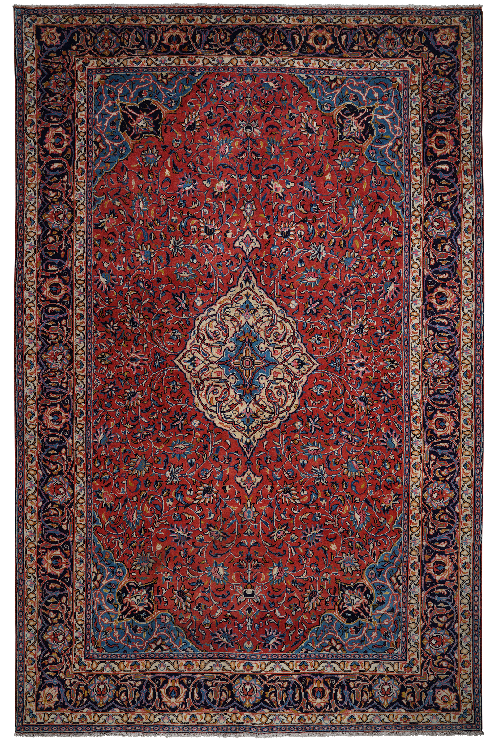 Sarough — Handgefertigt, 304x193 cm, Blau, 100% Virgin Wool | Main view