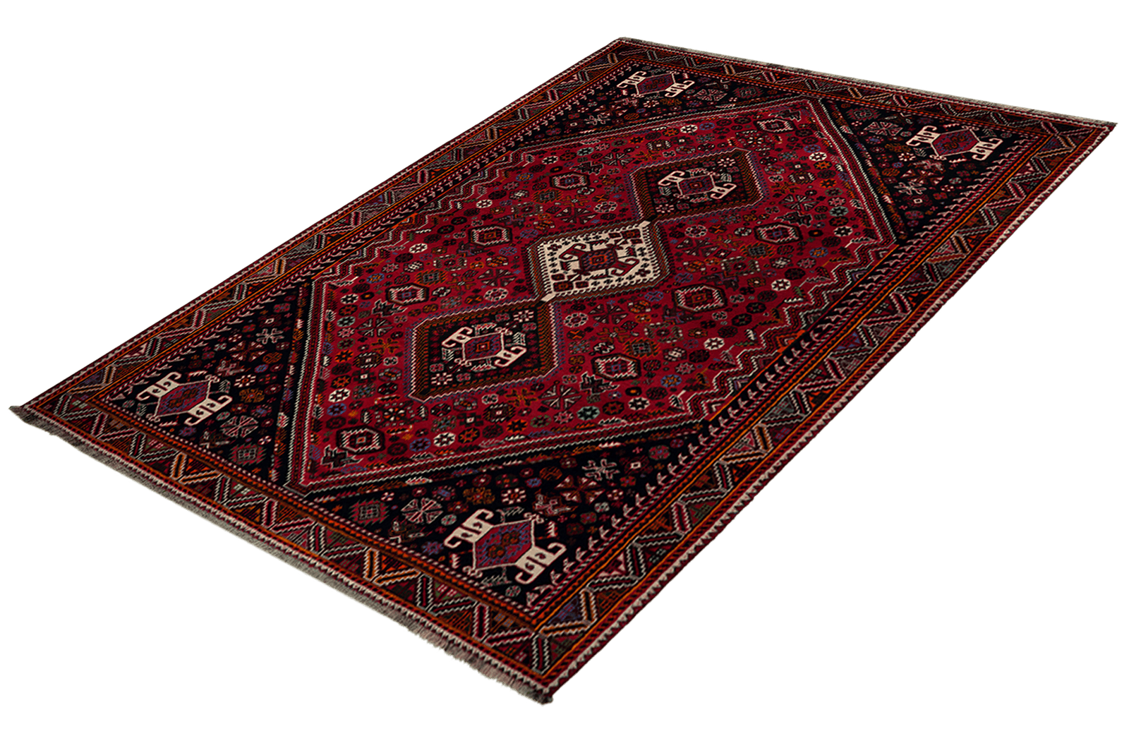 Gashgai — Hand-knotted, 198x300 cm, Red, 100% Virgin Wool | View 5