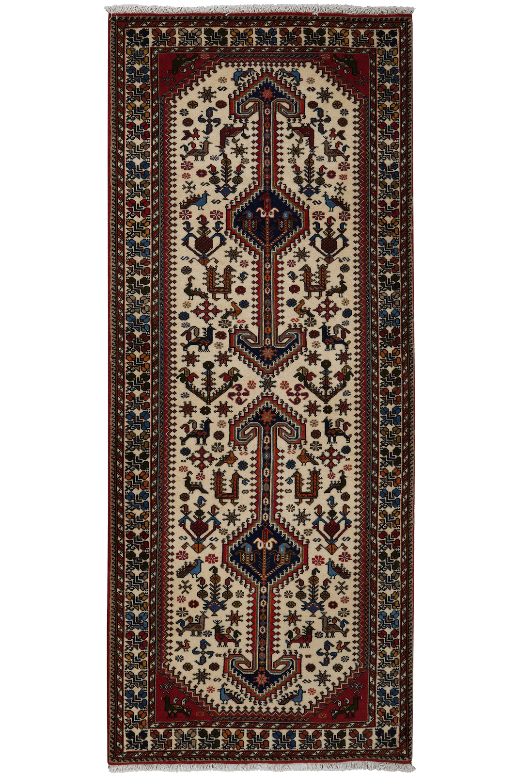 Nasrabad — Hand-knotted, 81x200 cm, Beige, 100% Virgin Wool | Main view