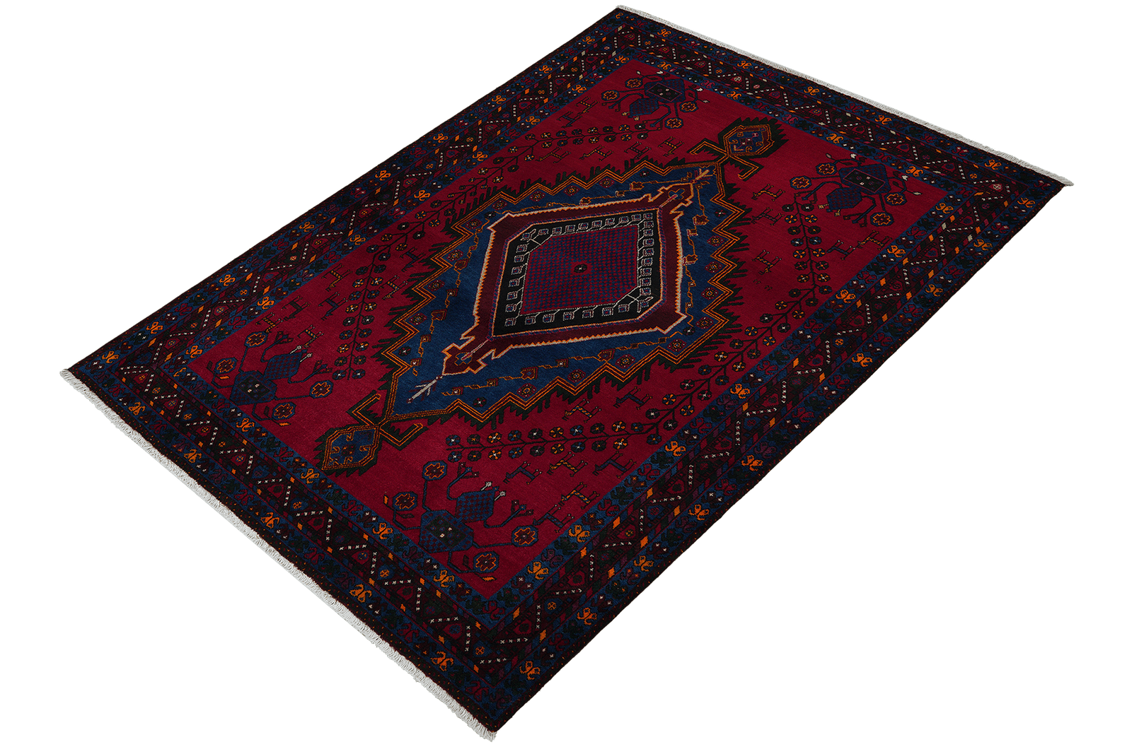 Afshar — Hand-knotted, 151x236 cm, Red, 100% Virgin Wool | View 5
