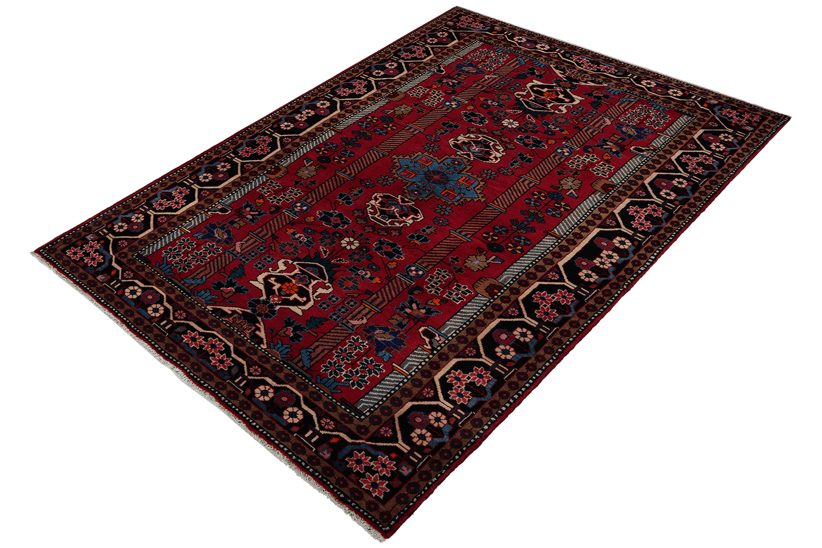 Nahavand — Hand-knotted, 142x252 cm, Red, 100% Virgin Wool | View 5
