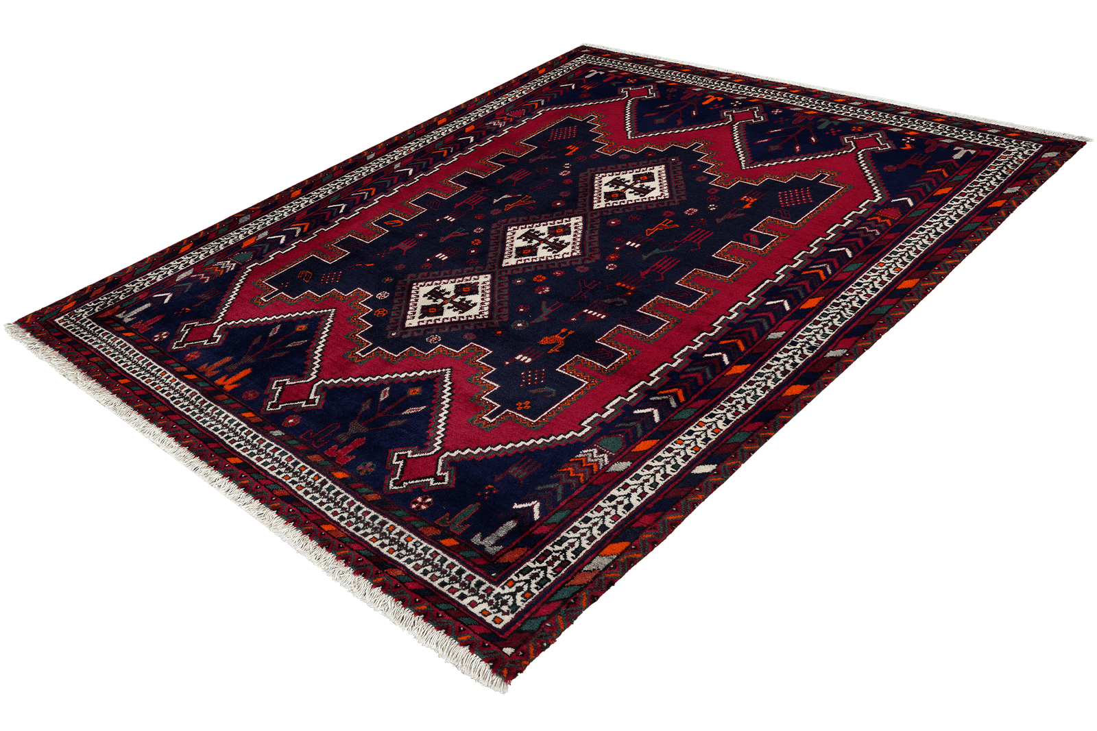 Afshar — Hand-knotted, 132x166 cm, Blue, 100% Virgin Wool | View 5