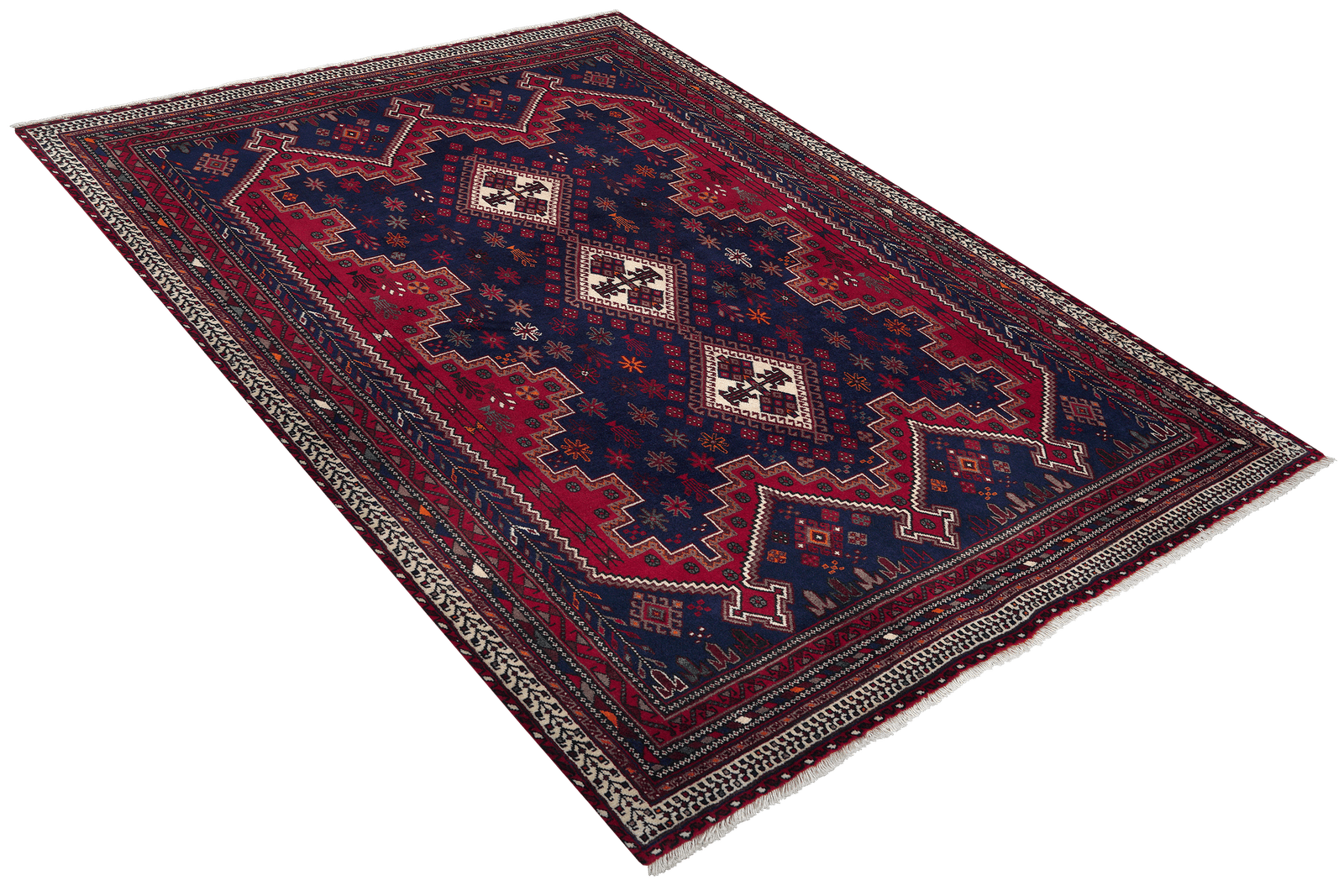 Afshar — Hand-knotted, 176x241 cm, Blue, 100% Virgin Wool | View 4