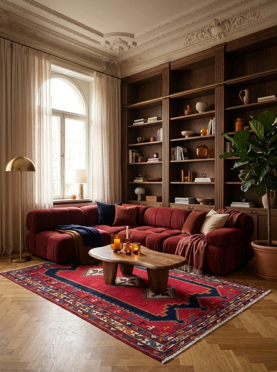 Afshar — Handgefertigt, 235x145 cm, Beige, 100% Virgin Wool | Back view