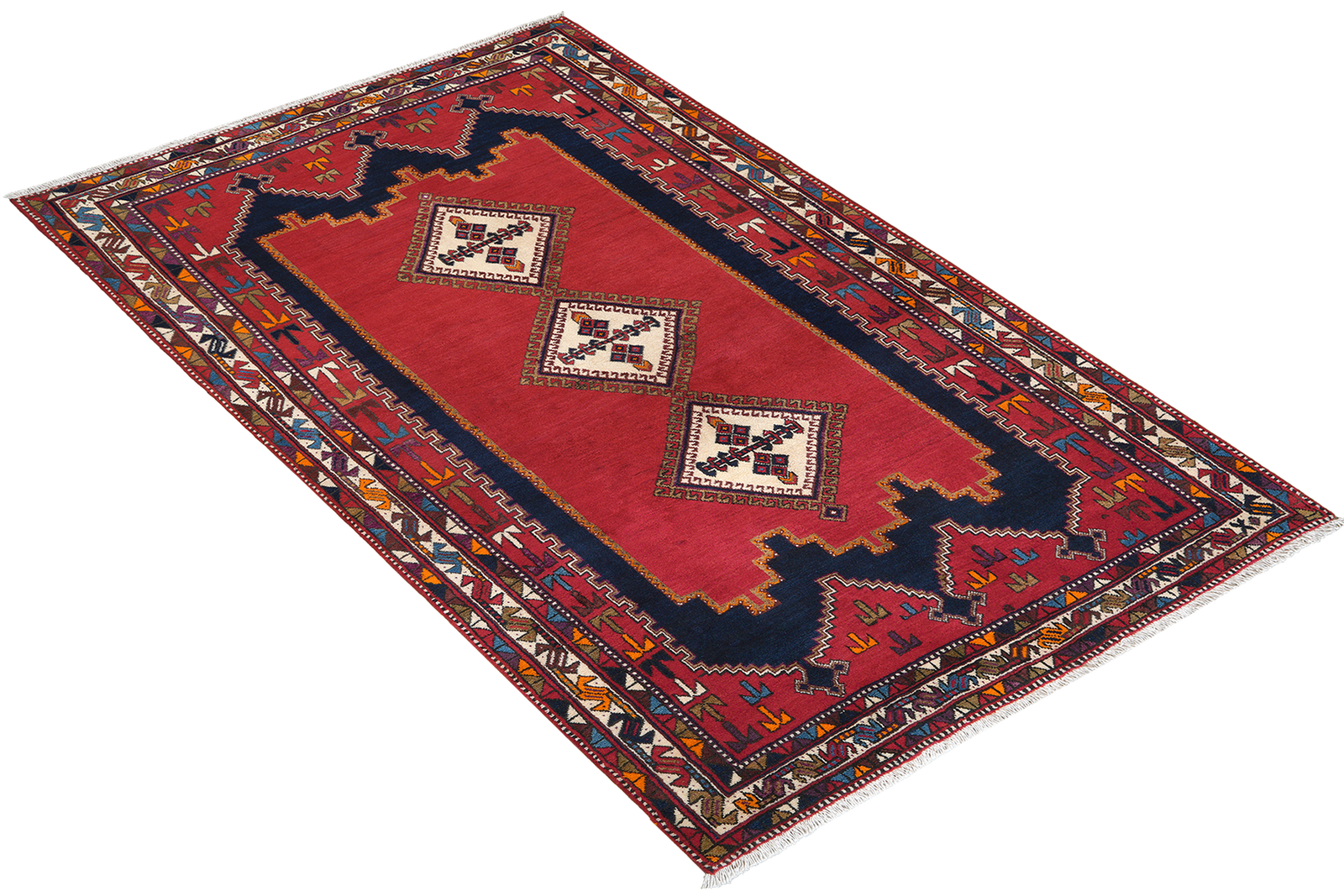 Afshar — Handgefertigt, 235x145 cm, Beige, 100% Virgin Wool | View 5