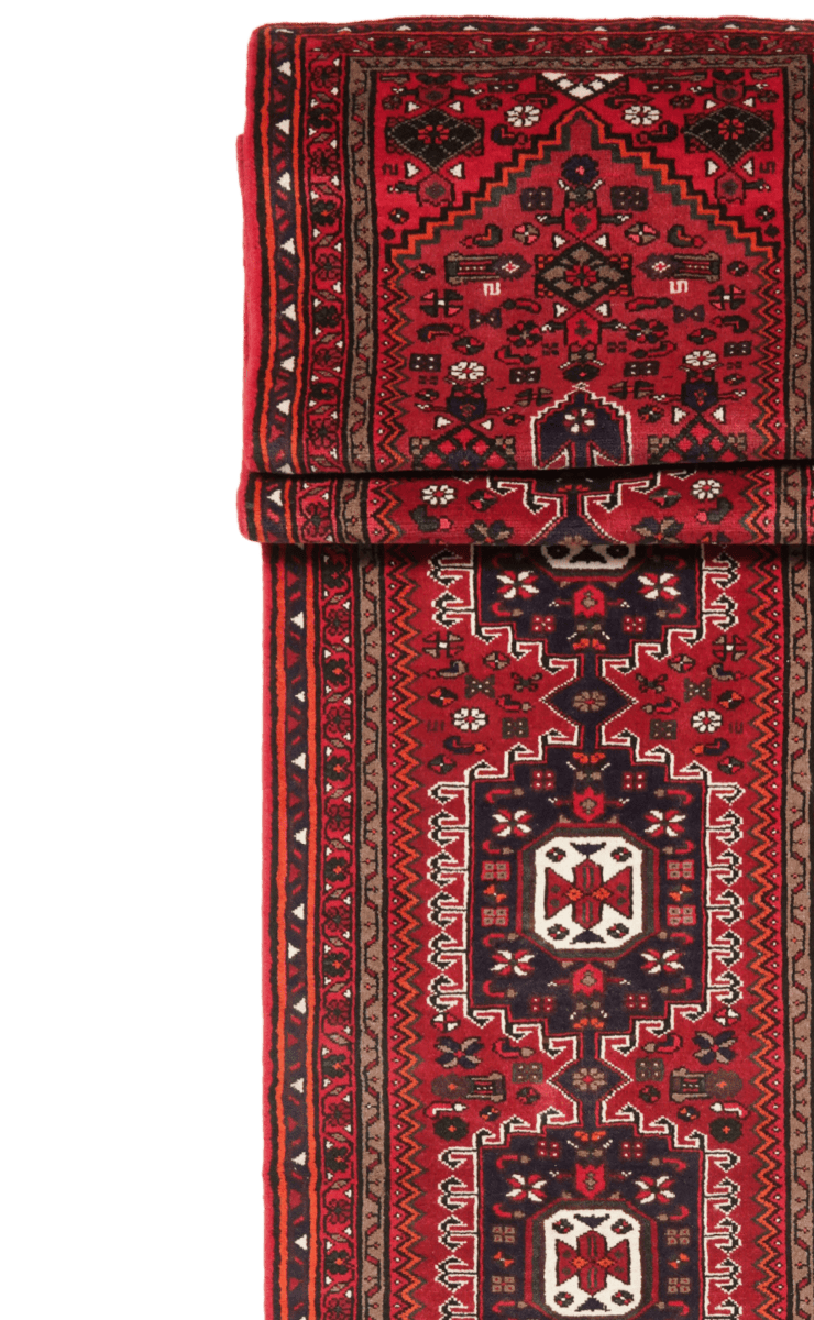 Khamseh — Hand-knotted, 80x579 cm, Red, 100% Virgin Wool | View 3
