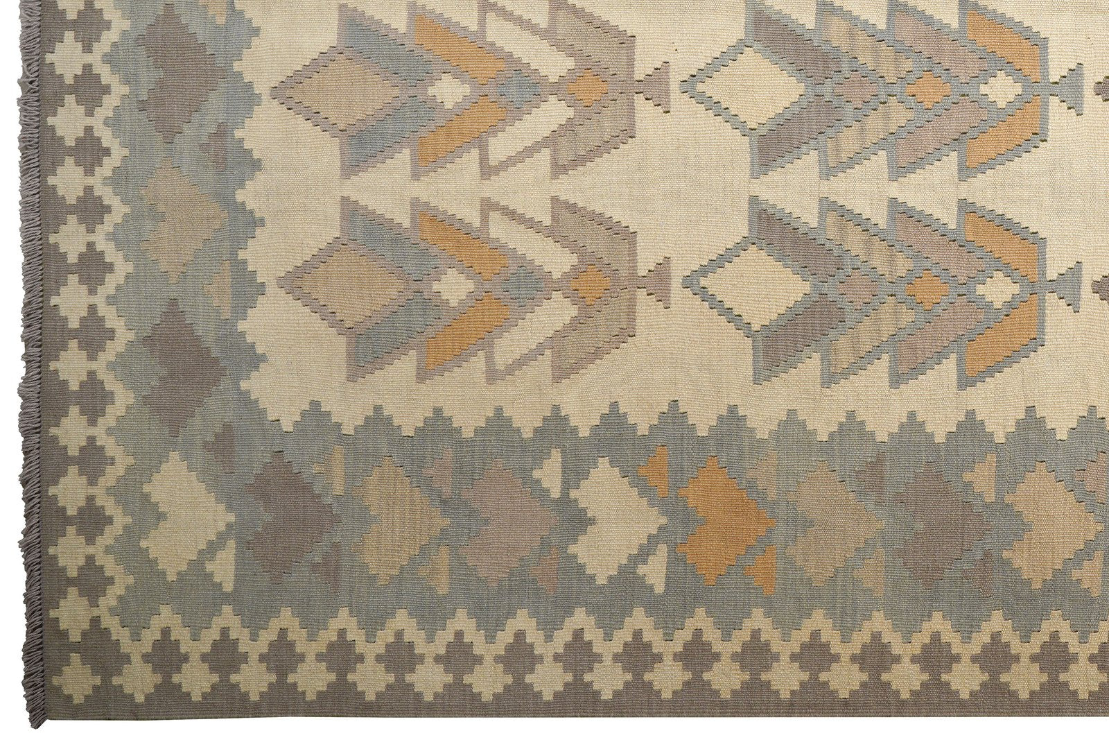 Kelim Gashgai — Handmade, 202x302 cm, Beige, 100% Virgin Wool | View 3