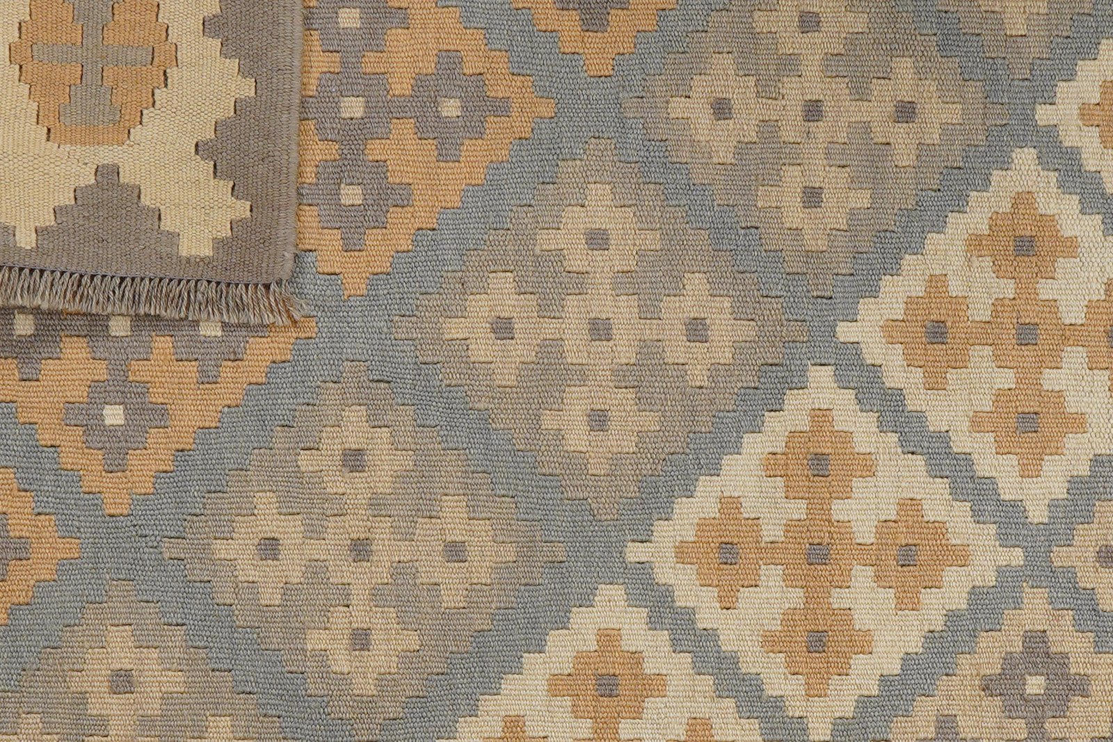 Kelim Gashgai — Handmade, 123x172 cm, Grey, 100% Virgin Wool | View 6