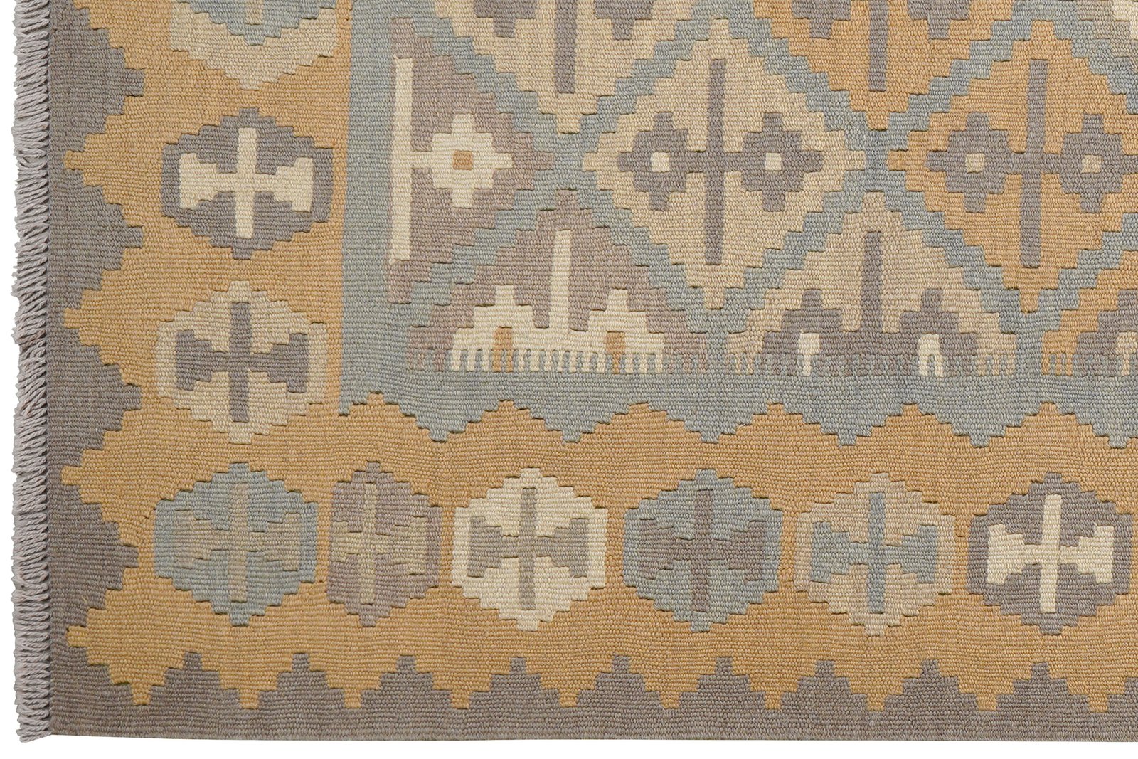 Kelim Gashgai — Handmade, 116x173 cm, Grey, 100% Virgin Wool | View 3
