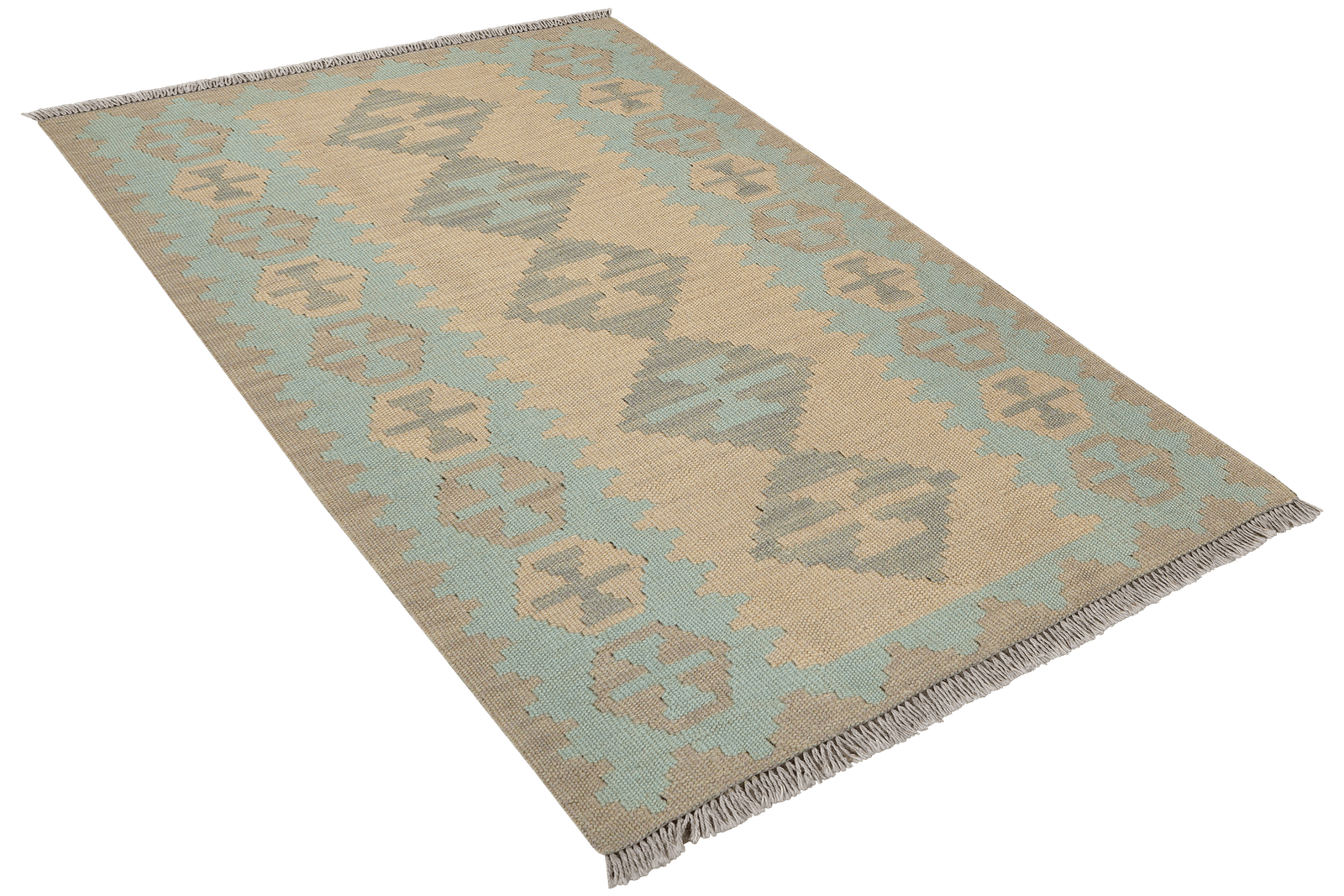 Kelim Gashgai — Handmade, 80x117 cm, Beige, 100% Virgin Wool | View 4