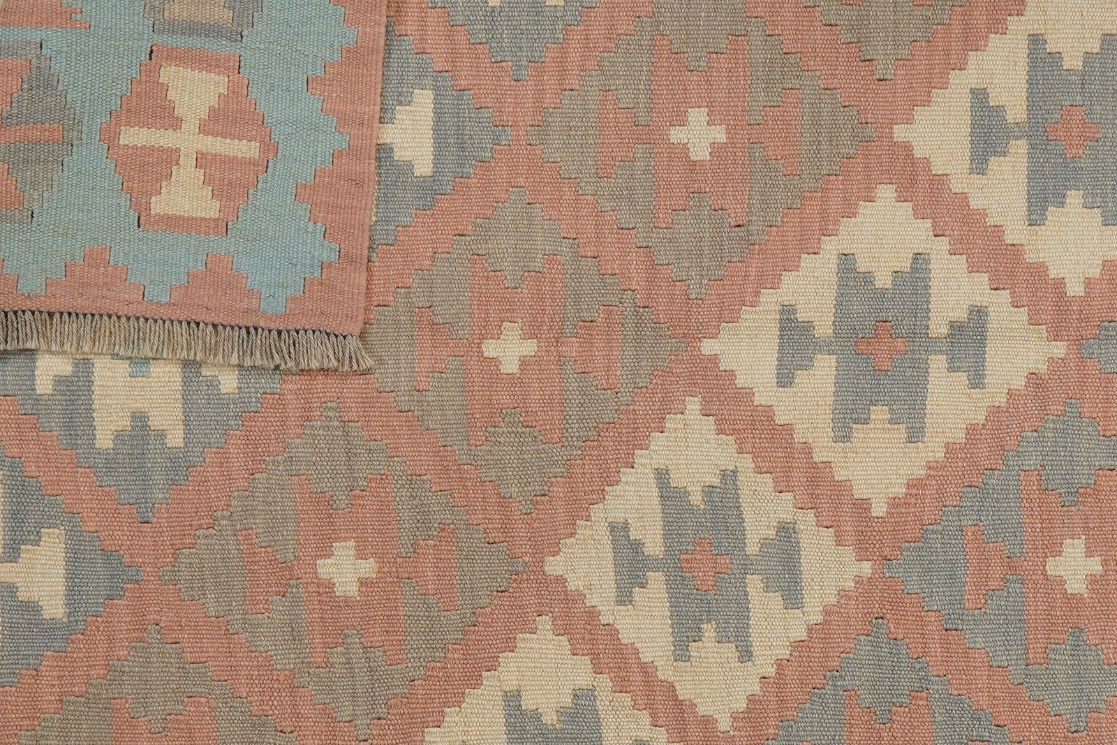 Kelim Gashgai — Handmade, 121x170 cm, Pink, 100% Virgin Wool | View 6