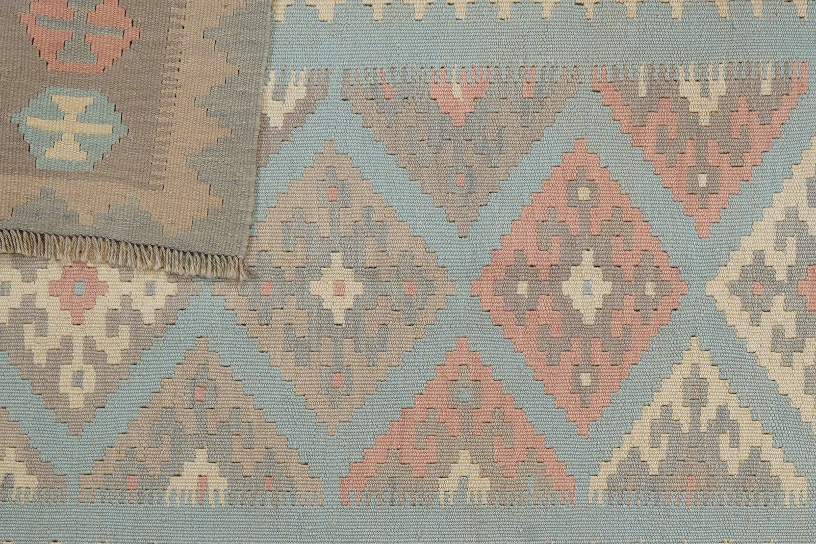 Kelim Gashgai — Handmade, 127x181 cm, Green, 100% Virgin Wool | View 6