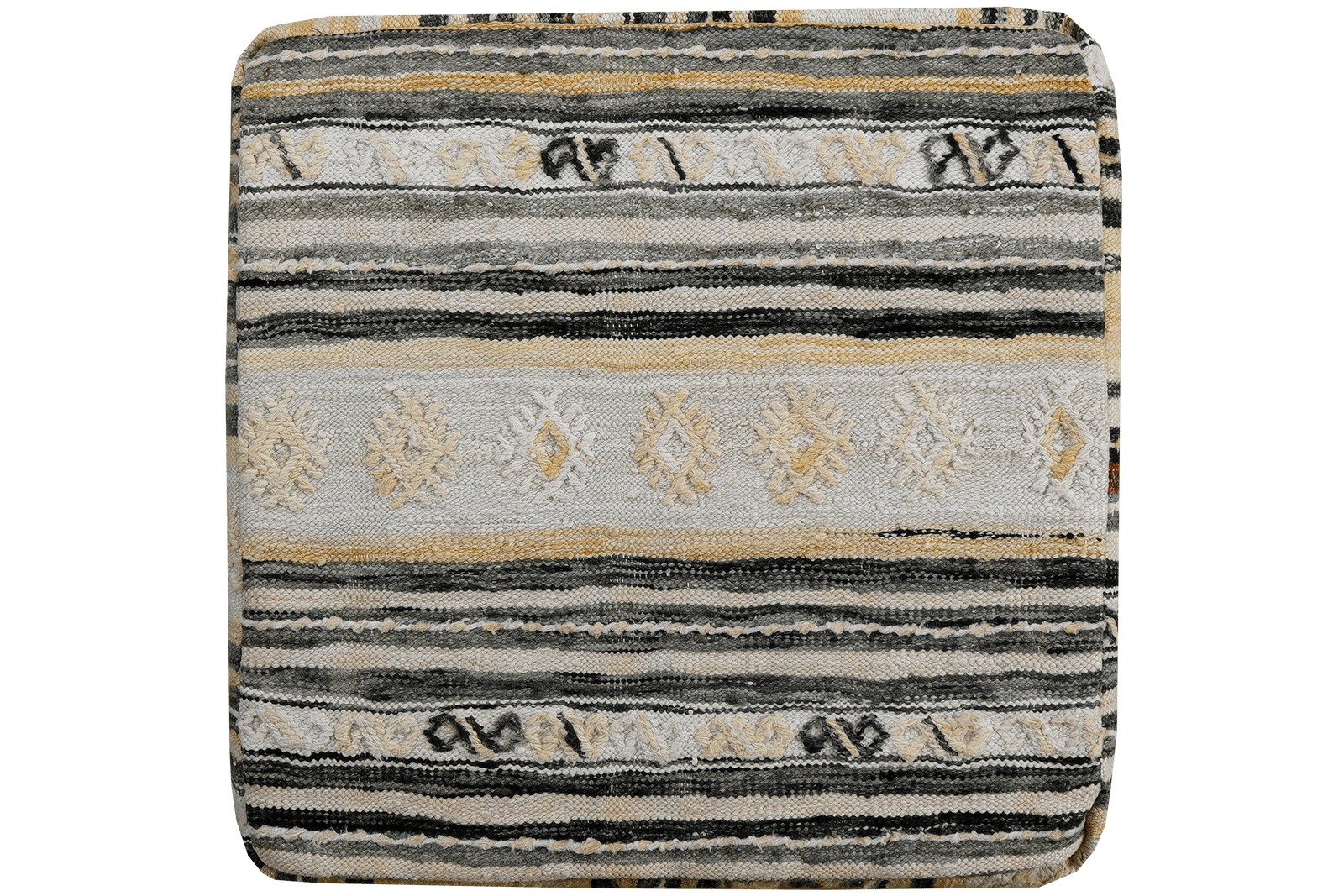 Kelim Pouf — Handmade, 65x65 cm, Multicolor, 100% Virgin Wool | Main view