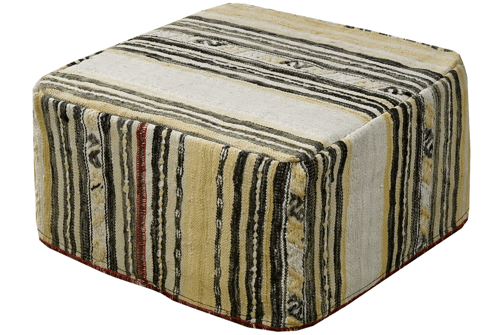 Kelim Pouf — Handmade, 65x65 cm, Multicolor, 100% Virgin Wool | View 4