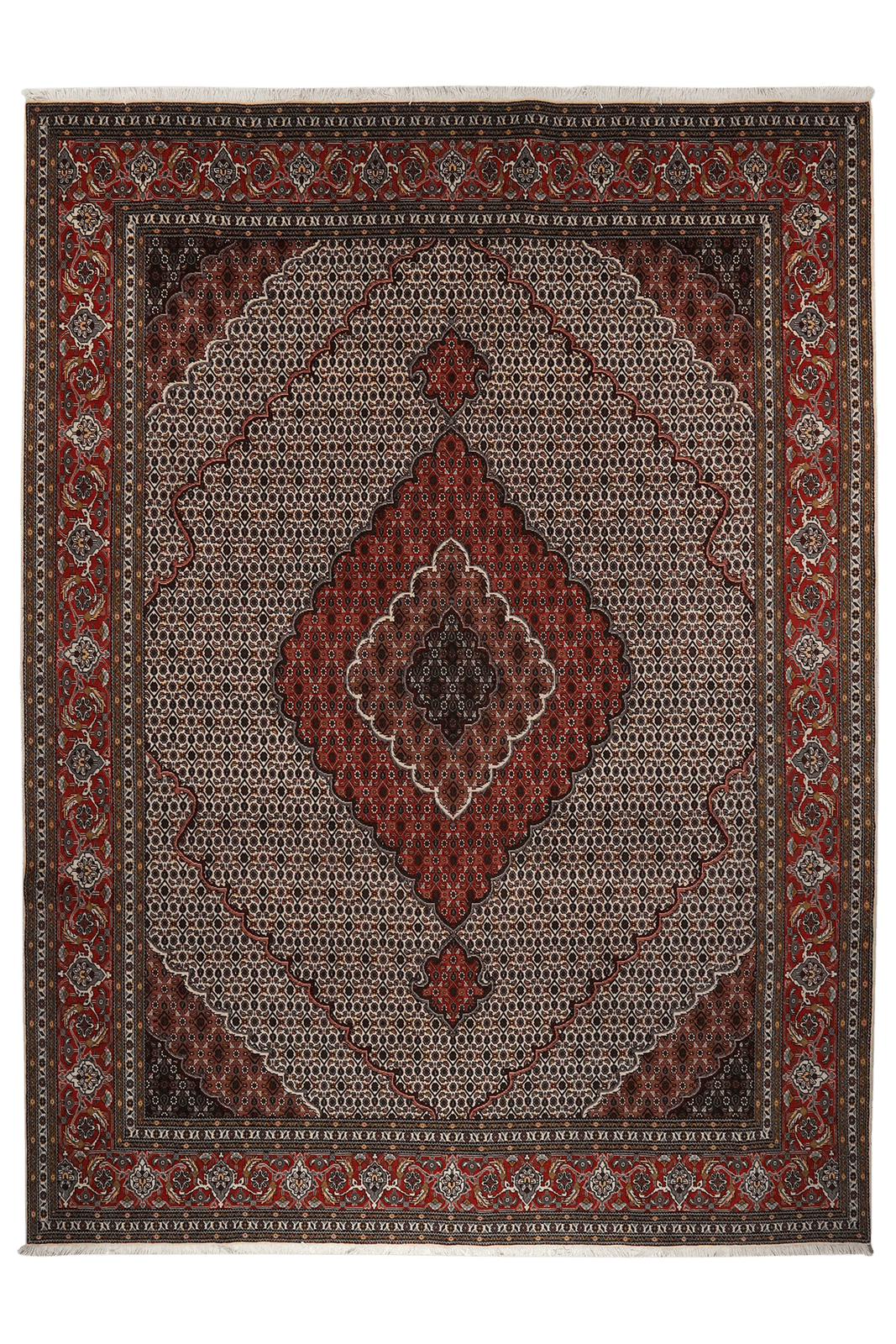 Tabriz 40 Raj — Hand-knotted, 251x345 cm, Brown, 100% Virgin Wool | Main view