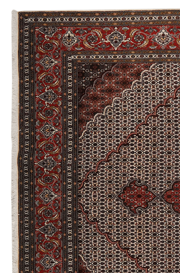 Tabriz 40 Raj — Hand-knotted, 251x345 cm, Brown, 100% Virgin Wool | View 3