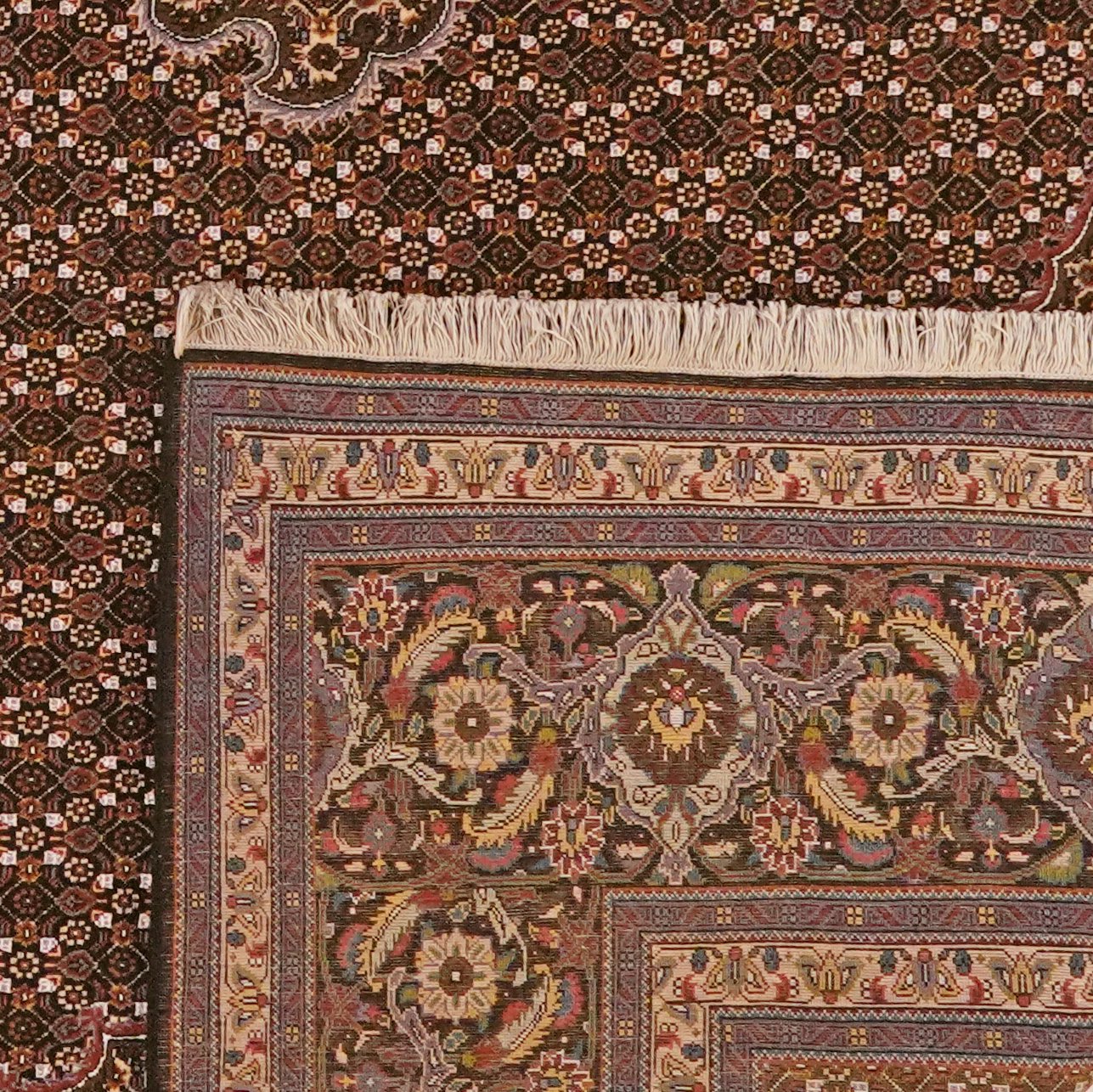 Tabriz 40 Raj — Hand-knotted, 302x392 cm, Blue, 100% Virgin Wool | View 6